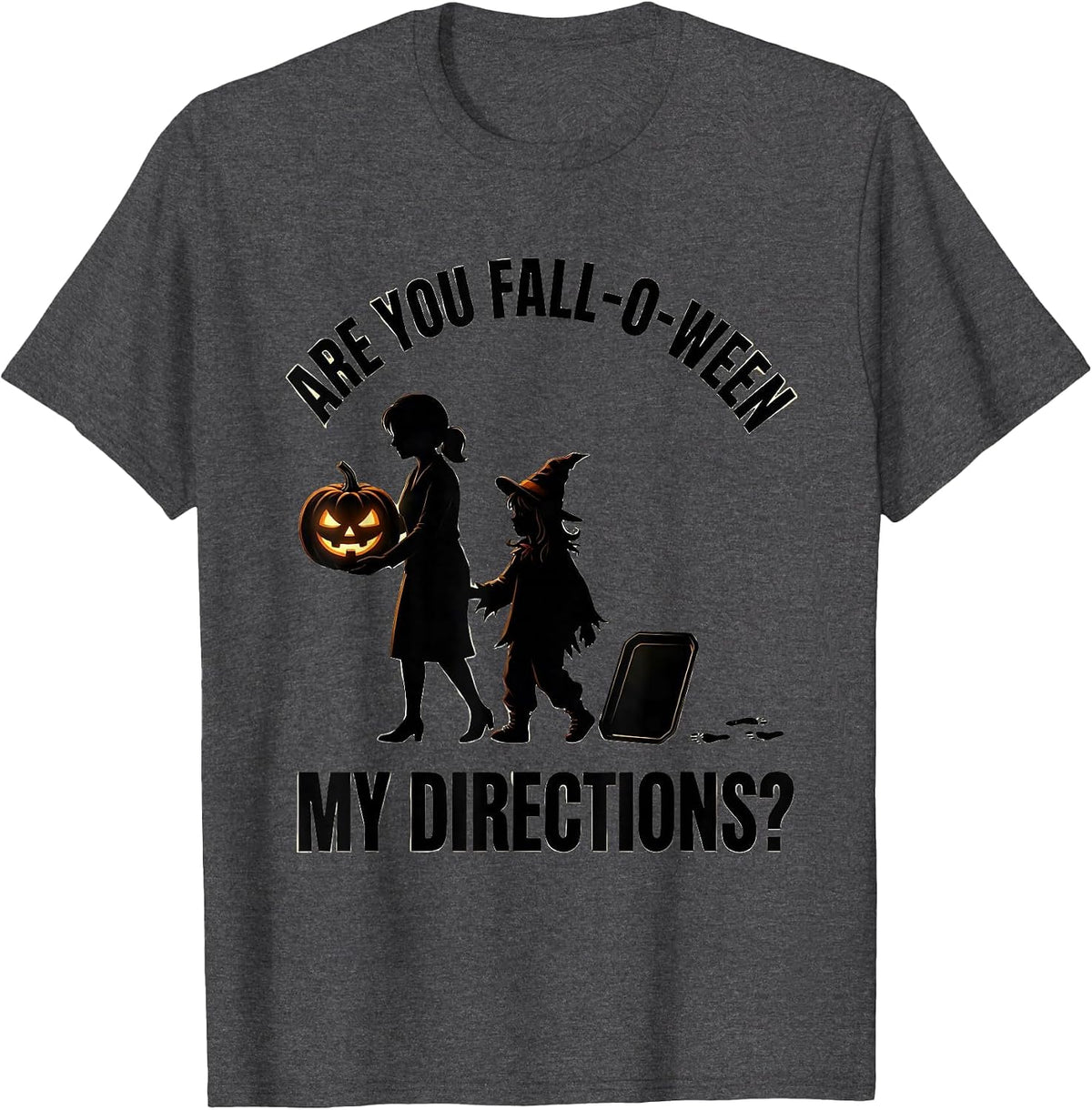 Are You Fall-O-Ween My Directions Teacher Halloween Ghost T-Shirt - Dark Heather Grey