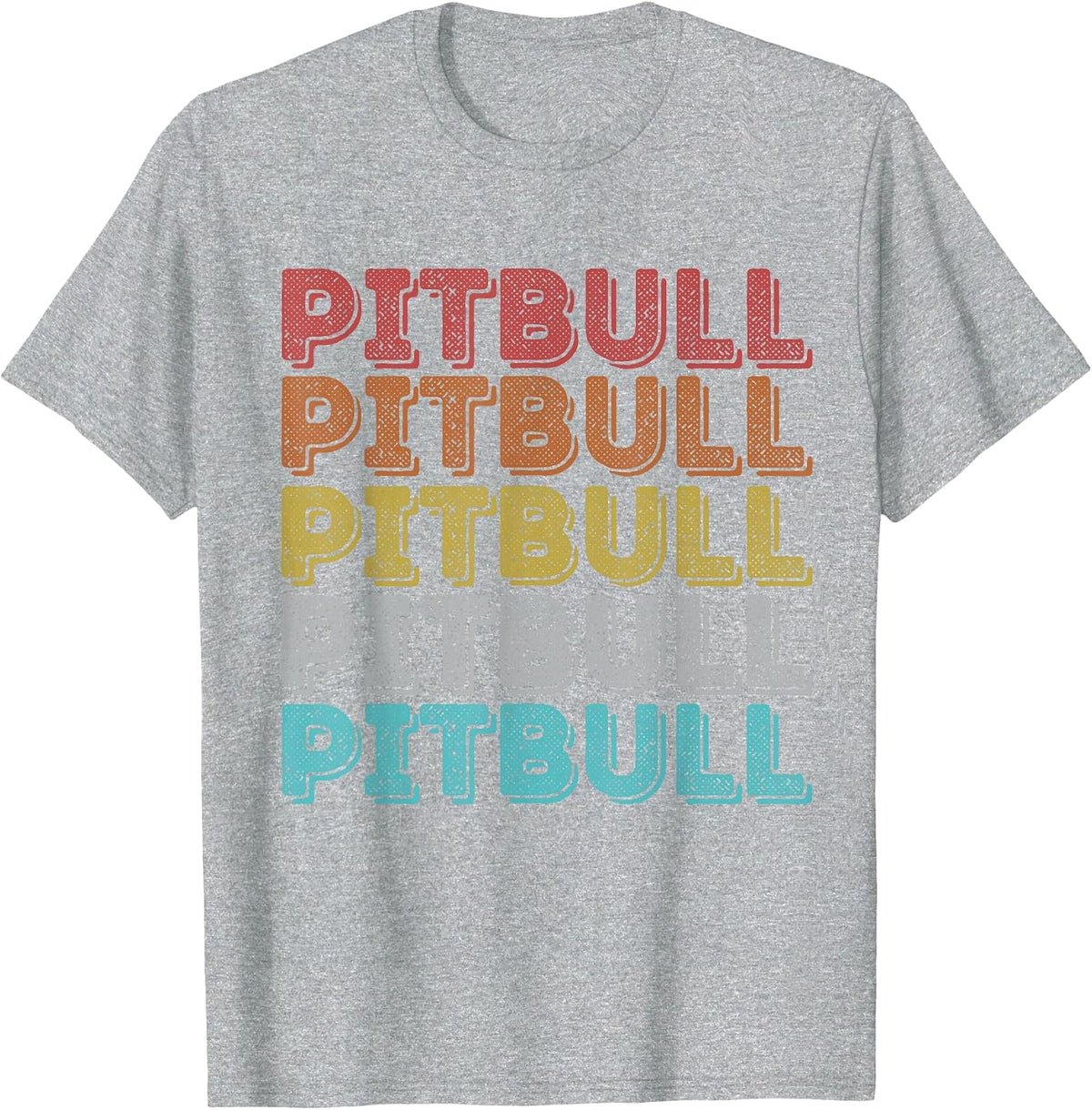 Vintage Retro Pitbull T-Shirt - Heather Grey