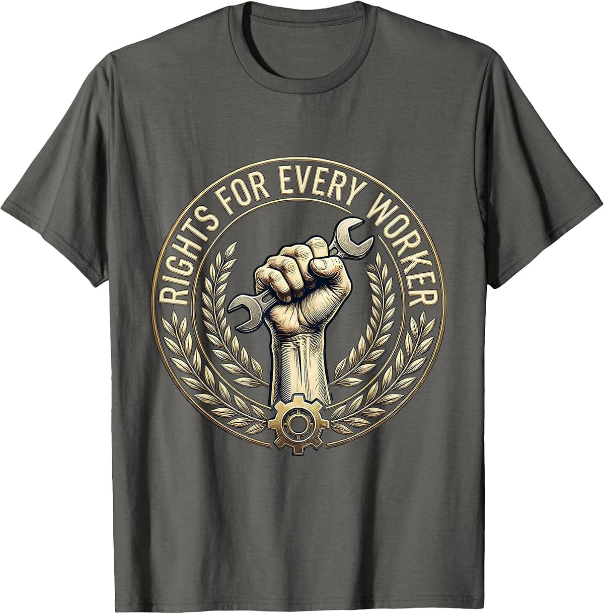 Men's Equal Rights Every Worker Labor Day Design T-Shirt - Asphalt Grey