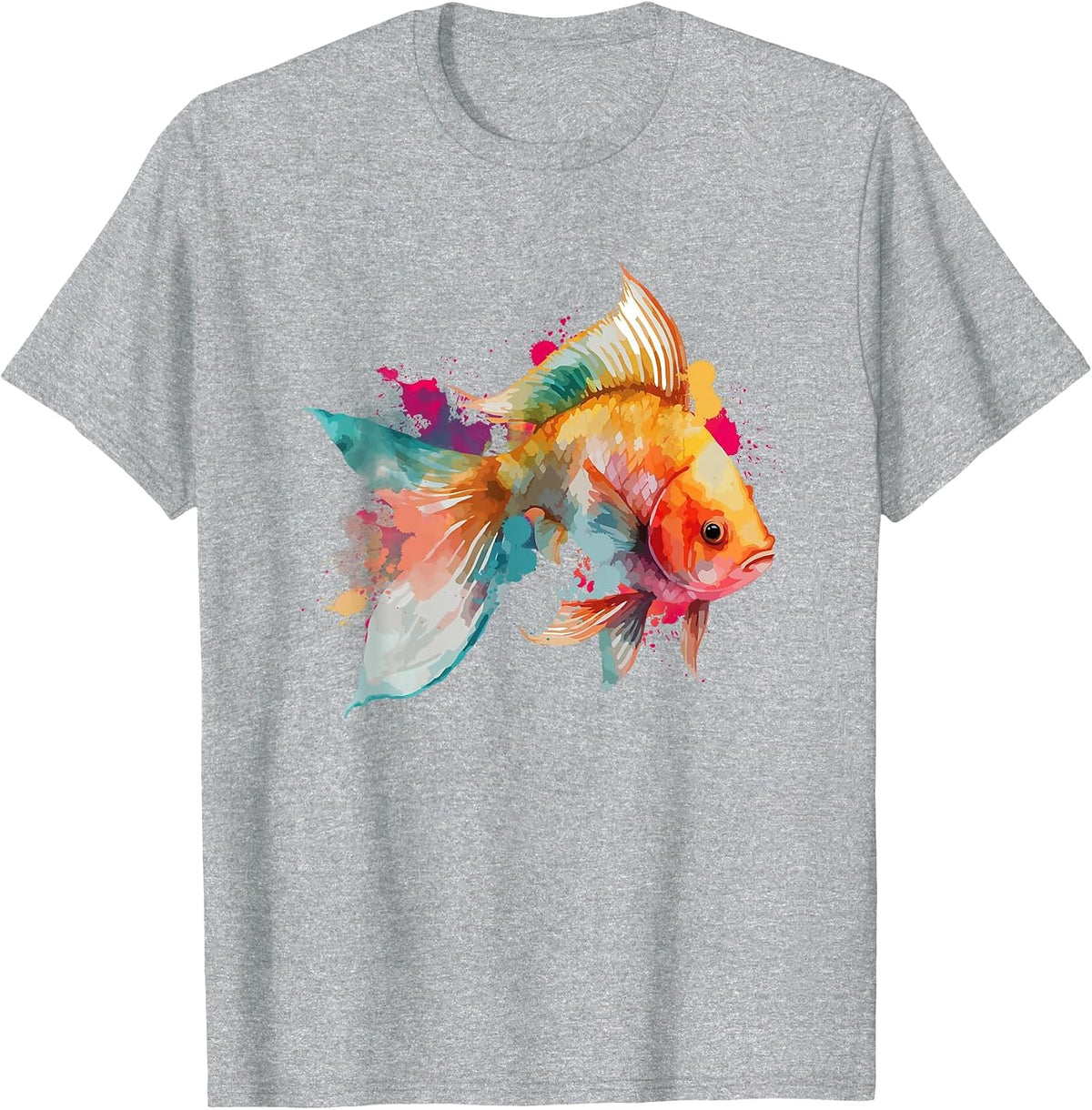 Vibrant Goldfish - Fishkeeper Fishkeeping Fish Tank T-Shirt - Heather Grey