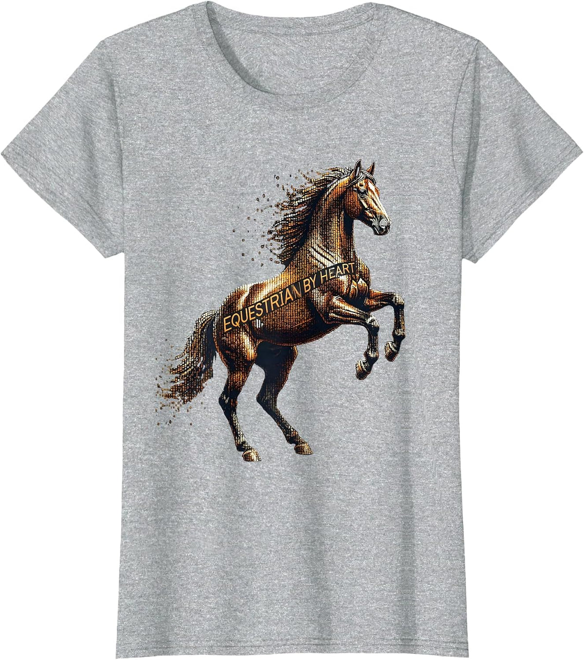 Equestrian By Heart Horse Lover Design T-Shirt - Heather Grey