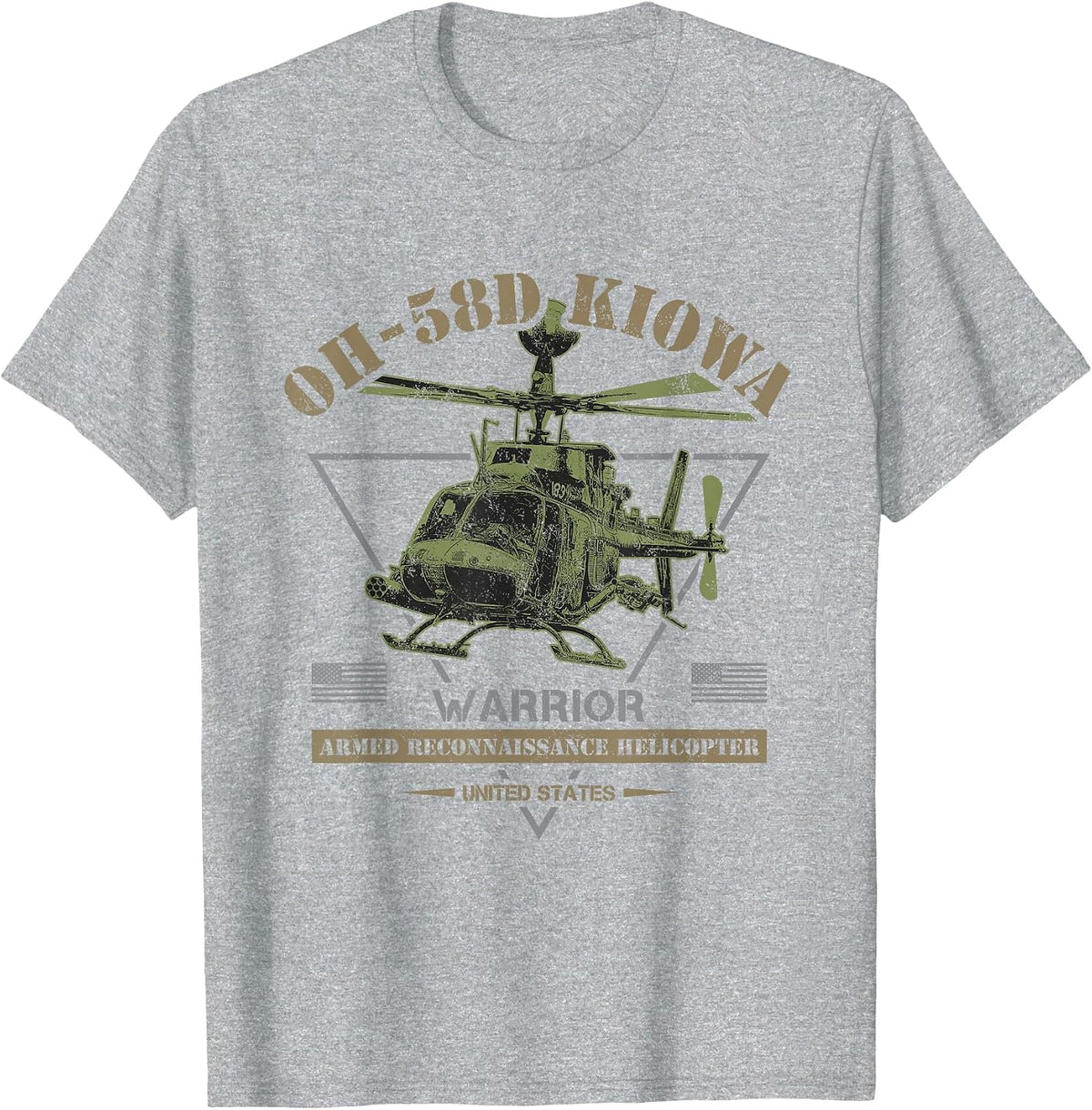 OH-58D Kiowa Warrior Helicopter T-Shirt - Heather Grey