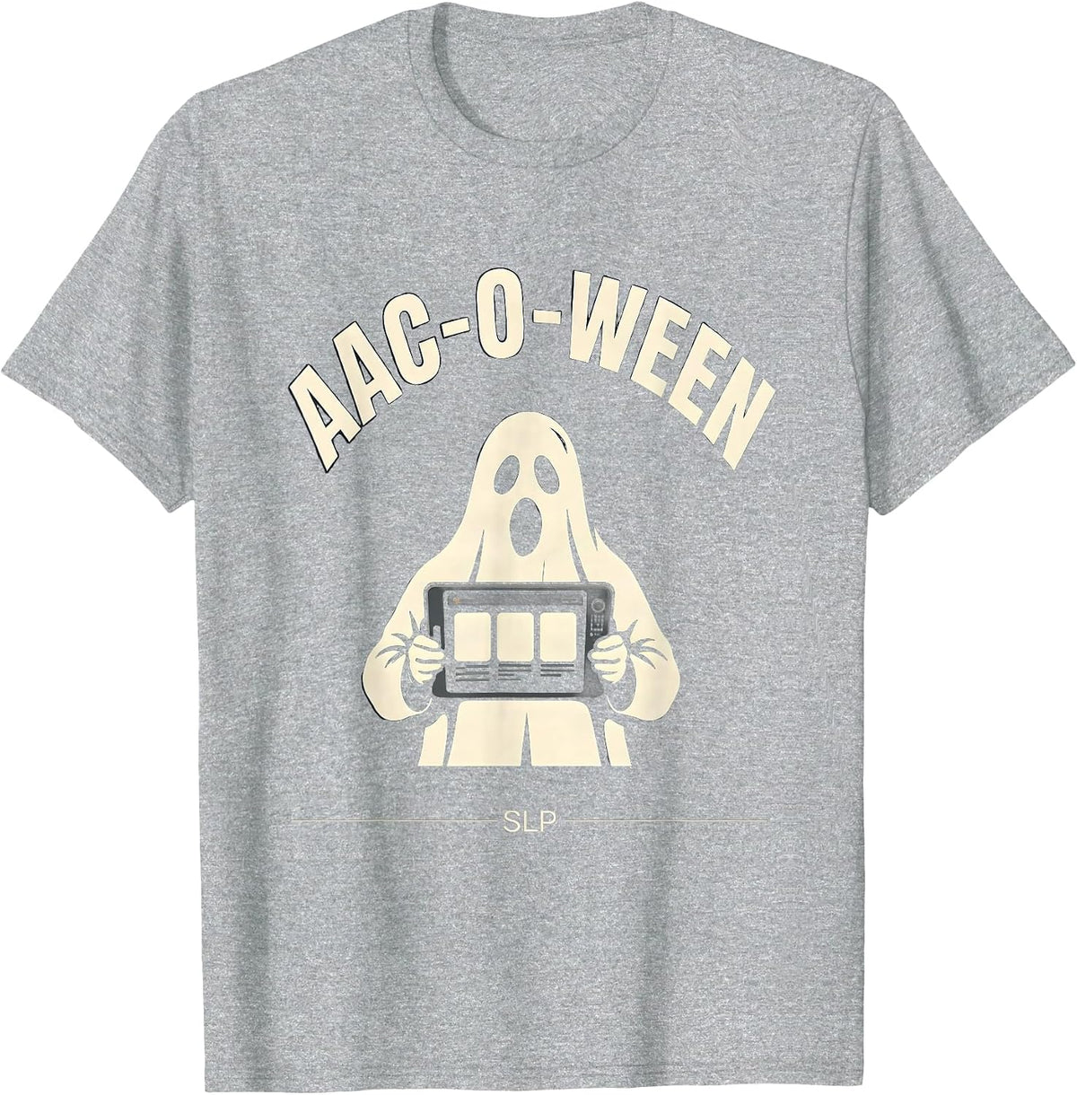 Men's AAC-O-Ween SLP Speech Language Pathology Halloween Therapist T-Shirt - Heather Grey