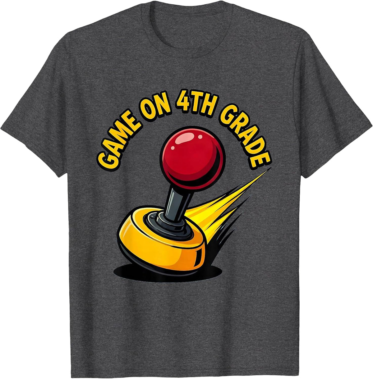 Game On 4th Grade Cartoon Back To School Gamer Boys First T-Shirt - Dark Heather Grey