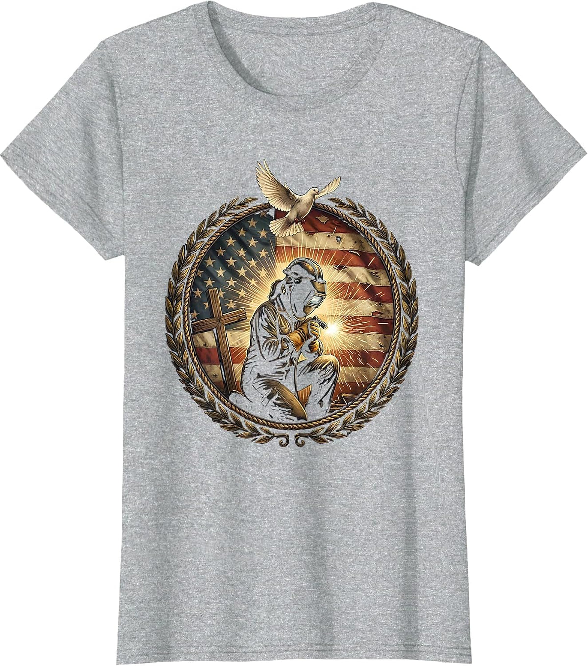 We The People Welder Graphic Tee T-Shirt - Heather Grey
