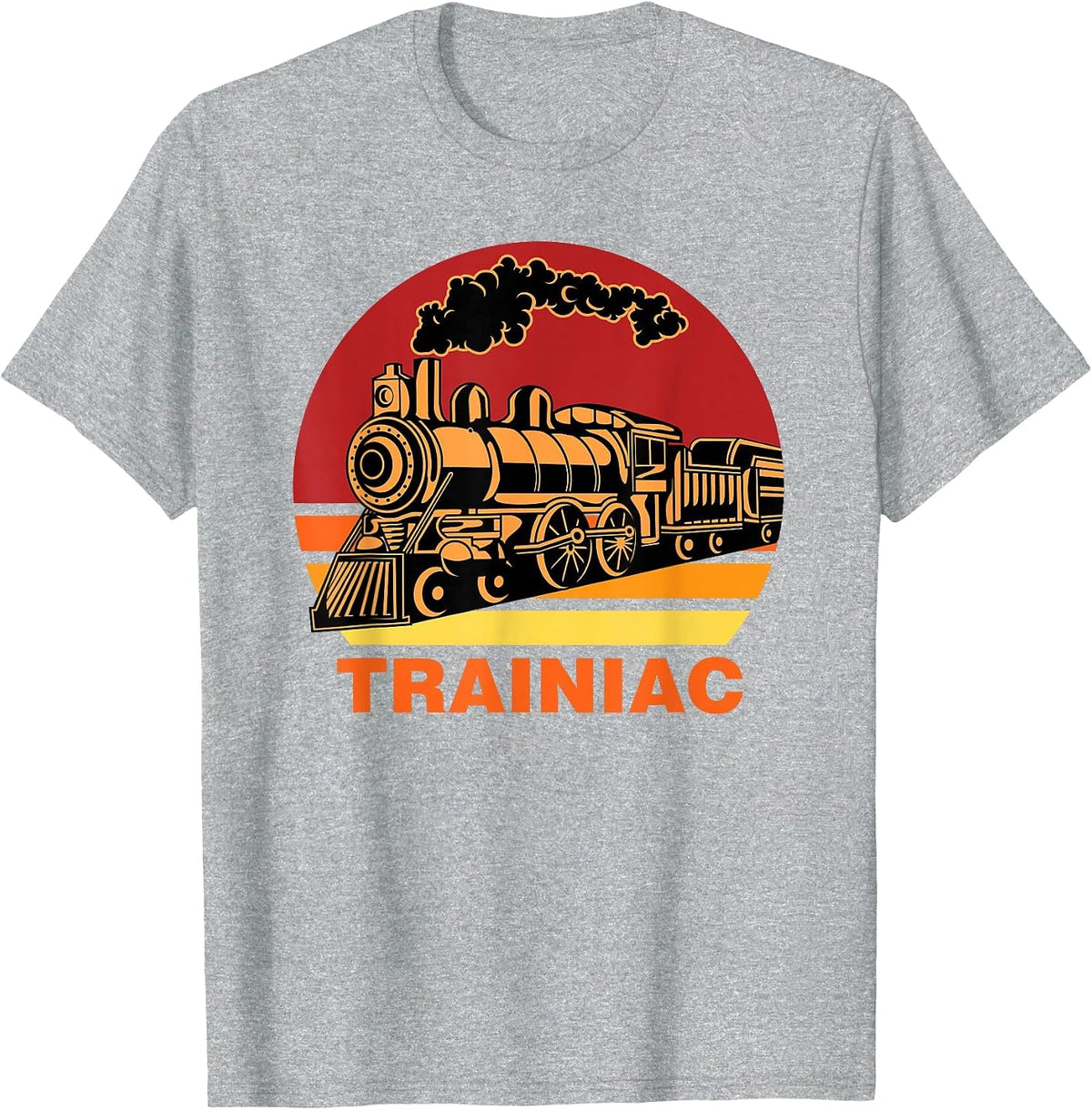 Trainiac Funny Train Lover Cute Model Railroad Conductor T-Shirt - Heather Grey