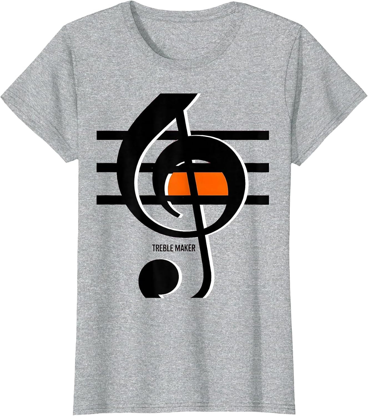 Treble Maker Brutalist Graphic Funny Music Lover Gift T-Shirt - Heather Grey