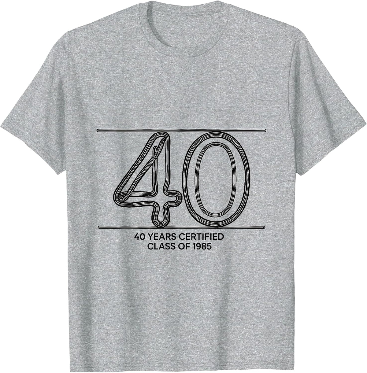 Men's 40 Years Certified Class of 1985 Vintage Milestone Birthday T-Shirt - Heather Grey