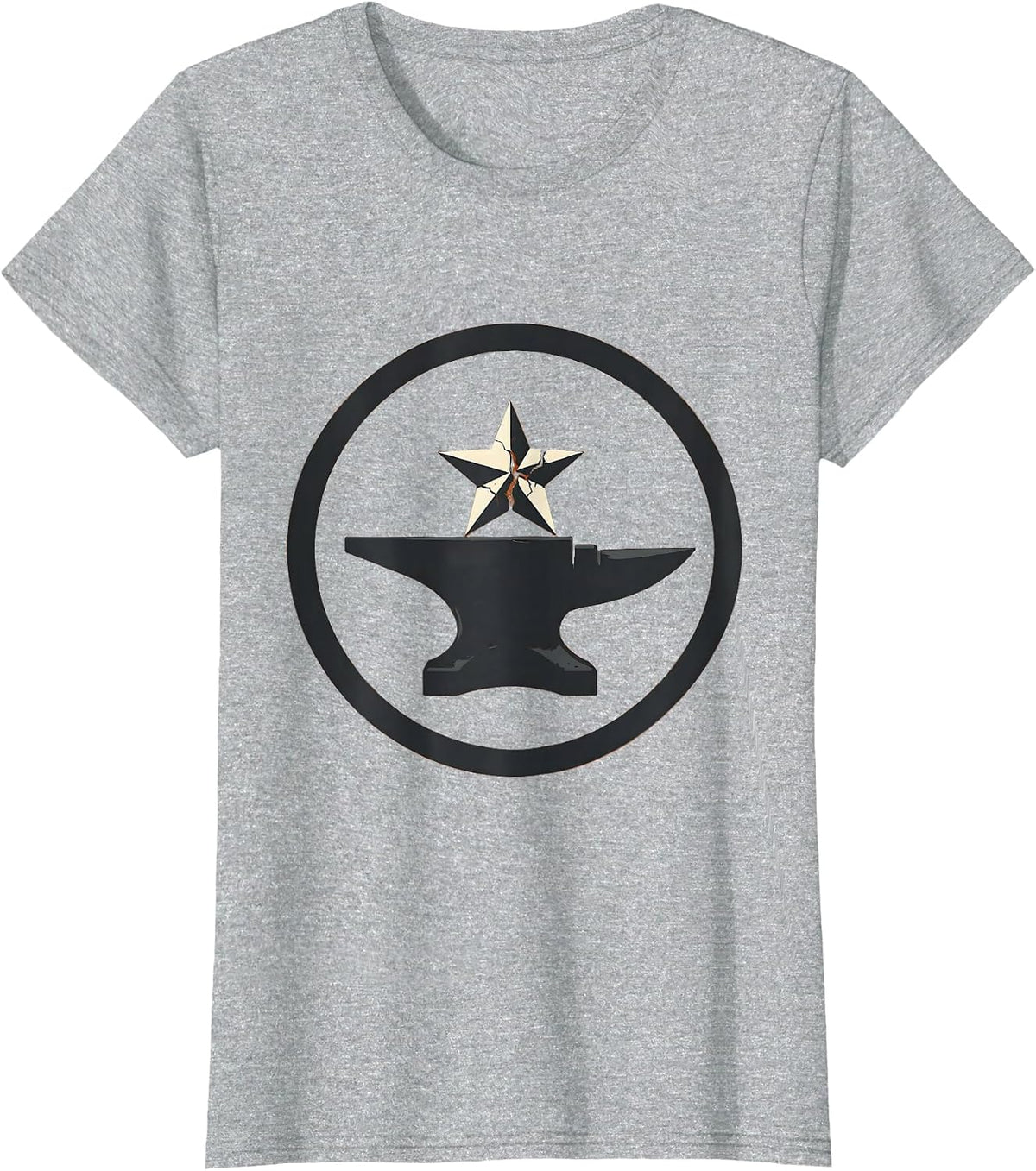 Women's Star Forged on Anvil Blacksmith Graphic T-Shirt - Heather Grey