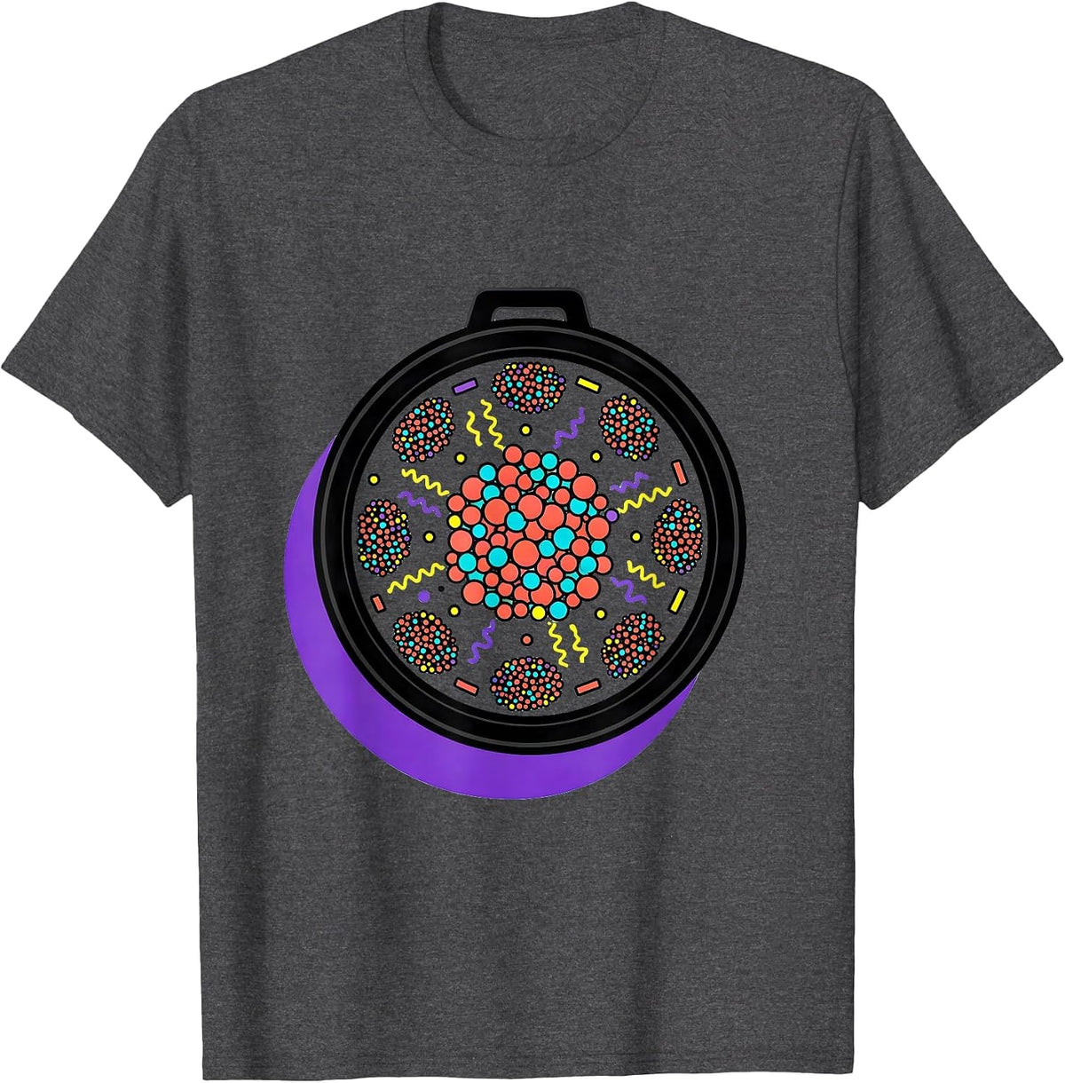 Men's Petri Dish Bacteria Culture Science Illustration T-Shirt - Dark Heather Grey
