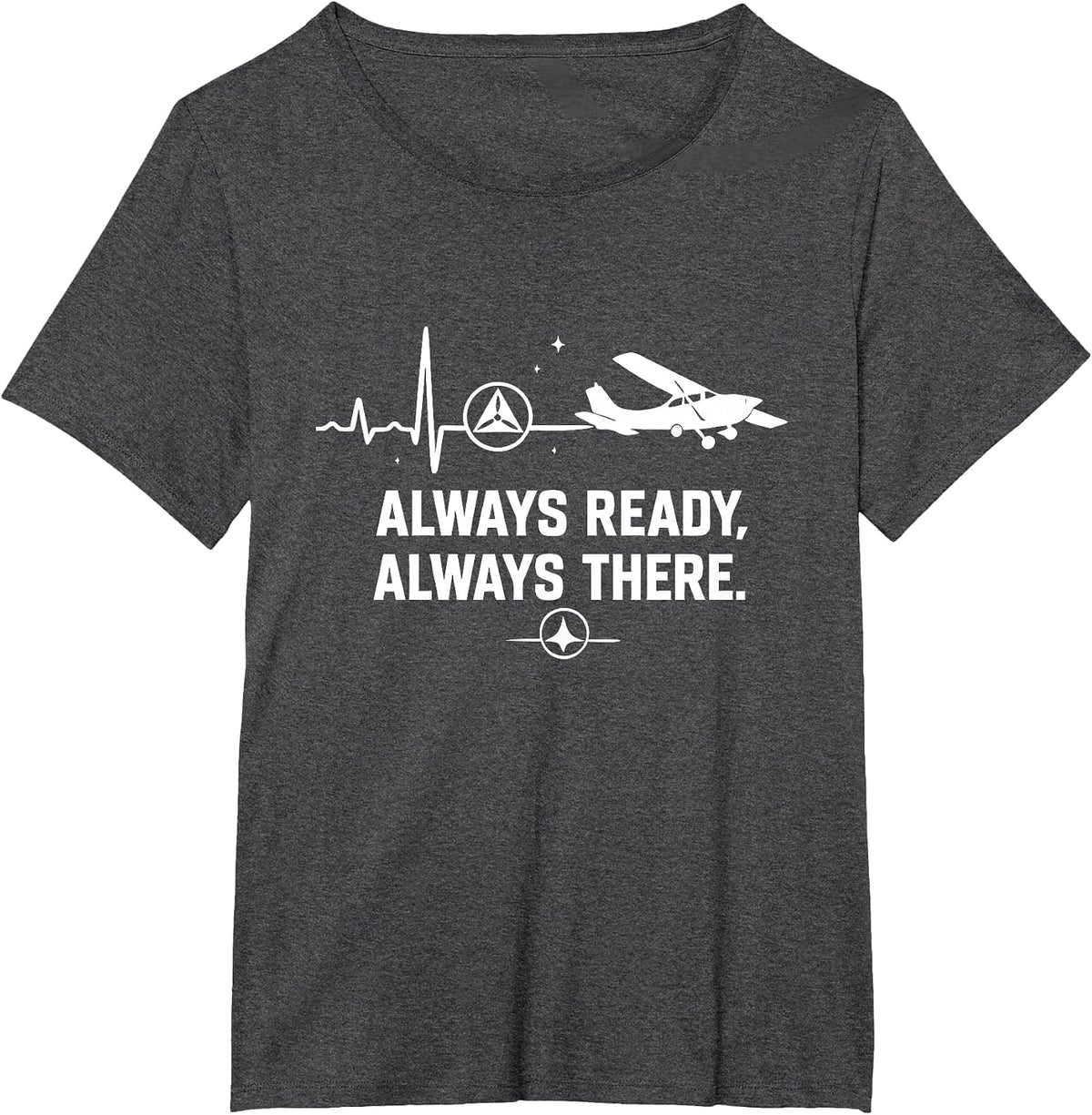 Always Ready Always There Aviation Pilot Civil Air Patrol T-Shirt - Dark Heather Grey