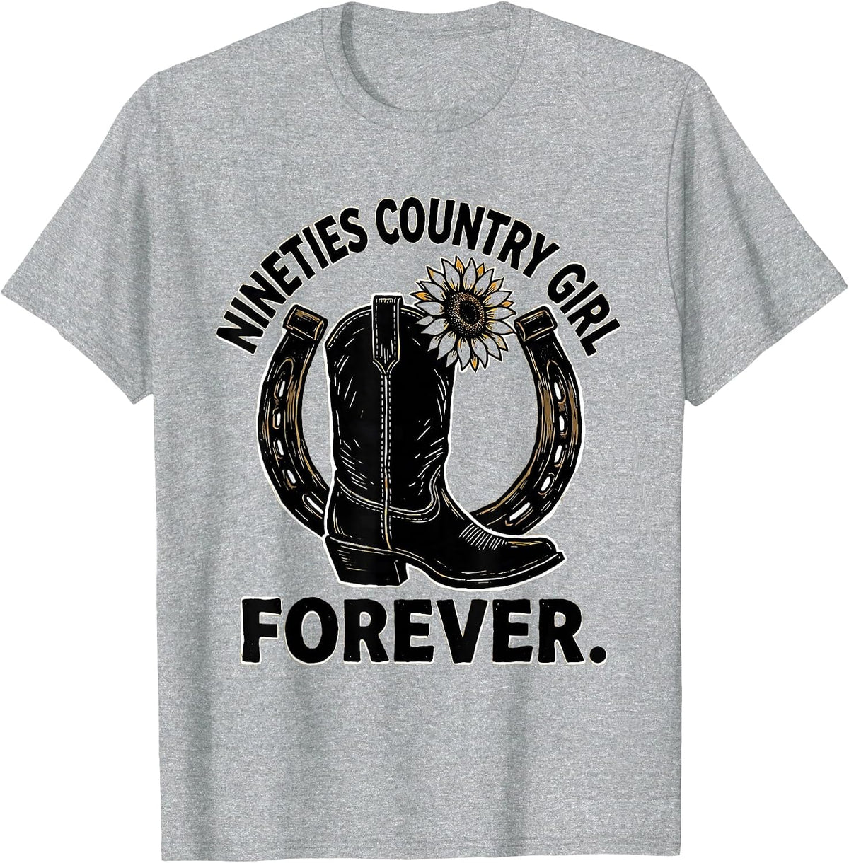 Men's Nineties Country Girl Forever Retro Design T-Shirt - Heather Grey