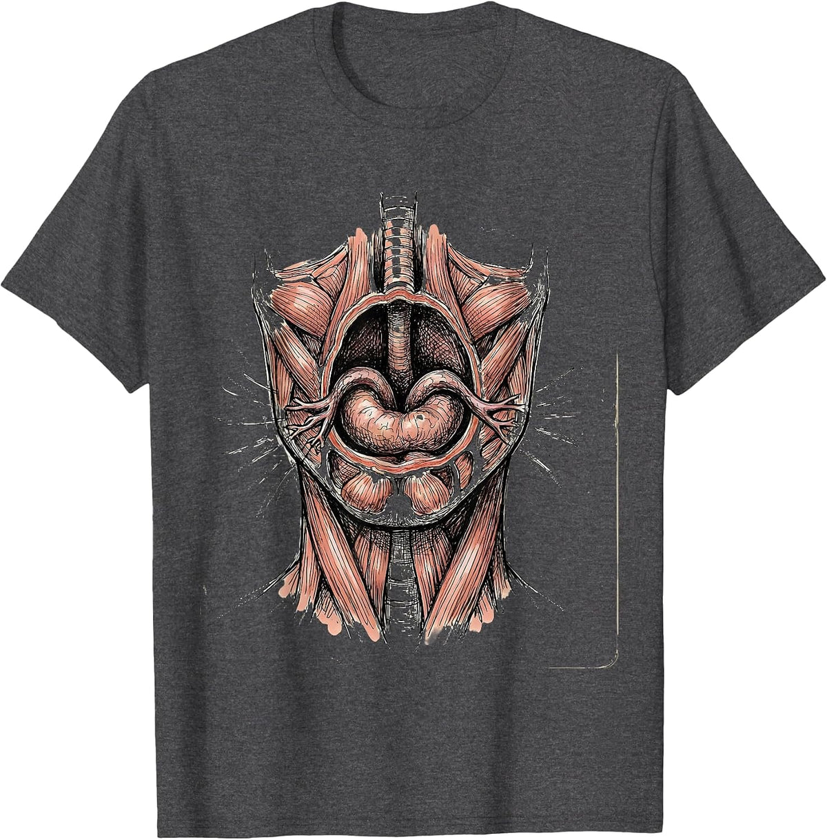 Anatomical Vocal Cords Glowing Speech Therapy Design T-Shirt - Dark Heather Grey