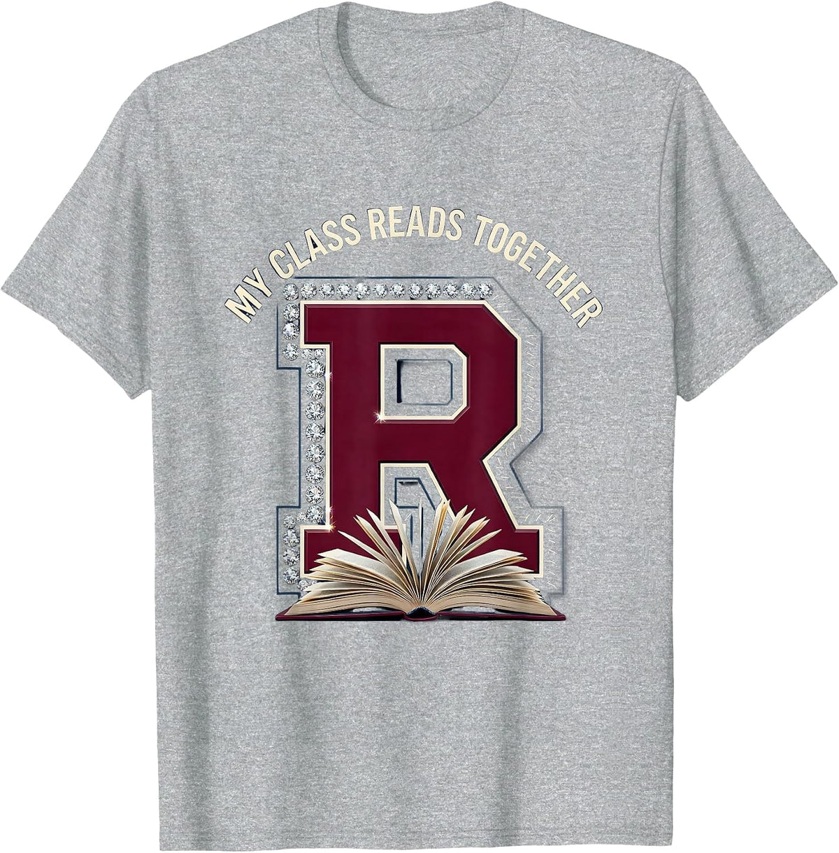 Men's My Class Reads Together Book Lover Teacher Design T-Shirt - Heather Grey