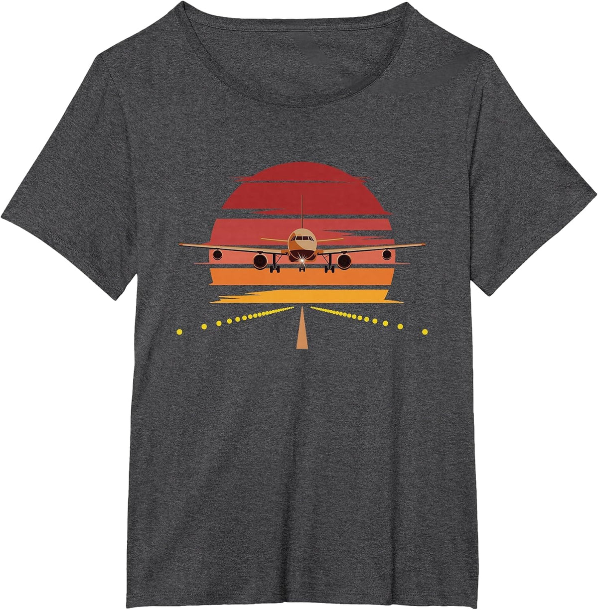 Retro Airplane Pilot T-Shirt - Dark Heather Grey