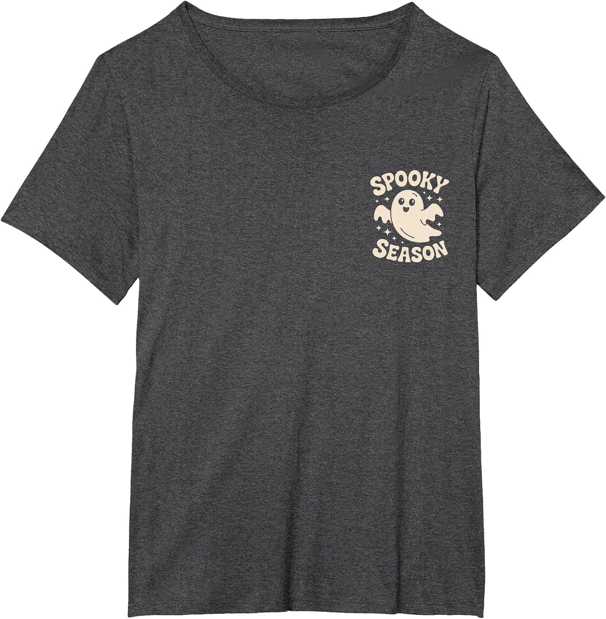Halloween Ghost Spooky Season Costume Pocket Men Women Kids T-Shirt - Dark Heather Grey