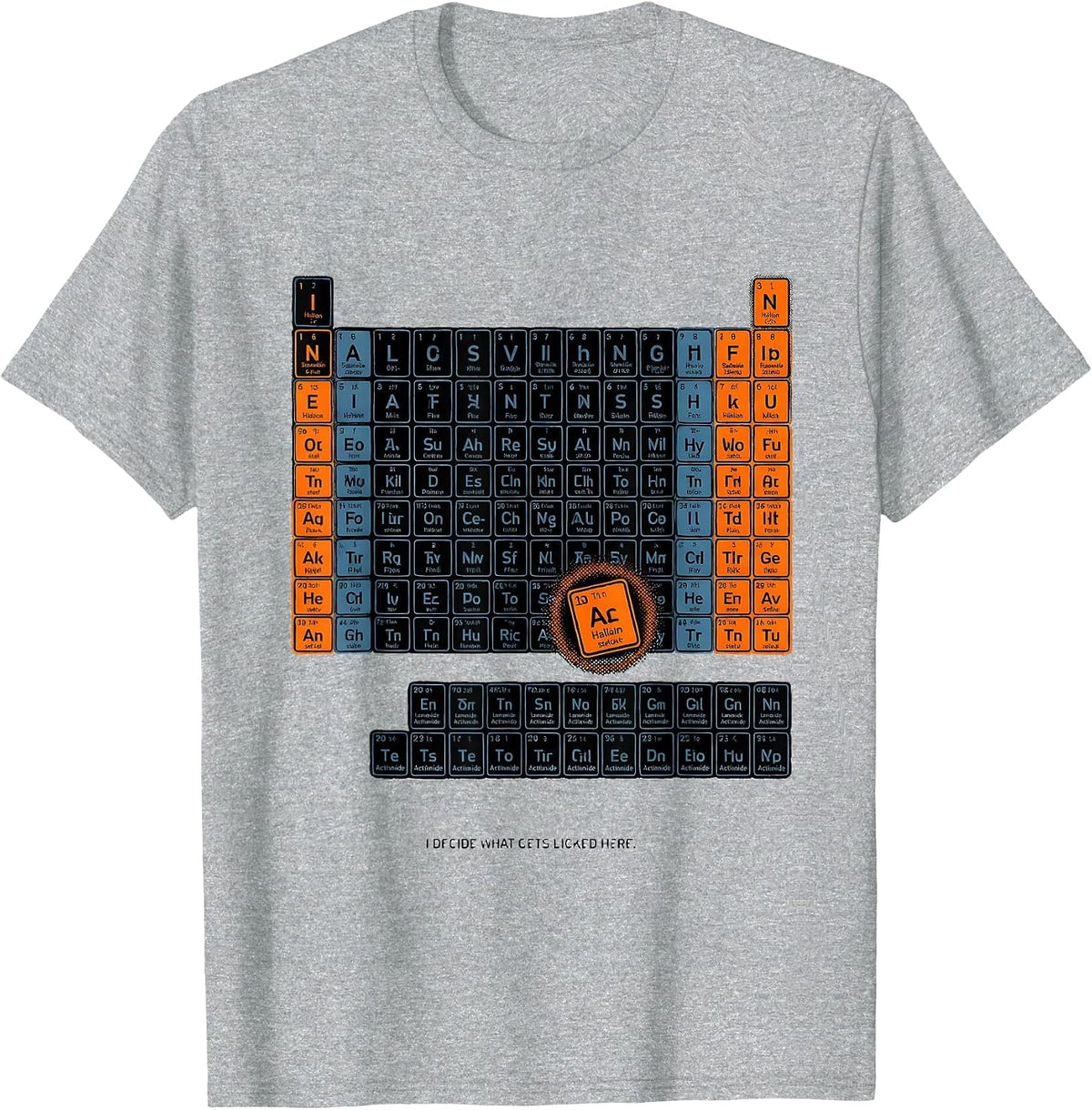 Men's I Decide What Gets Licked Here Funny Periodic Table T-Shirt - Heather Grey