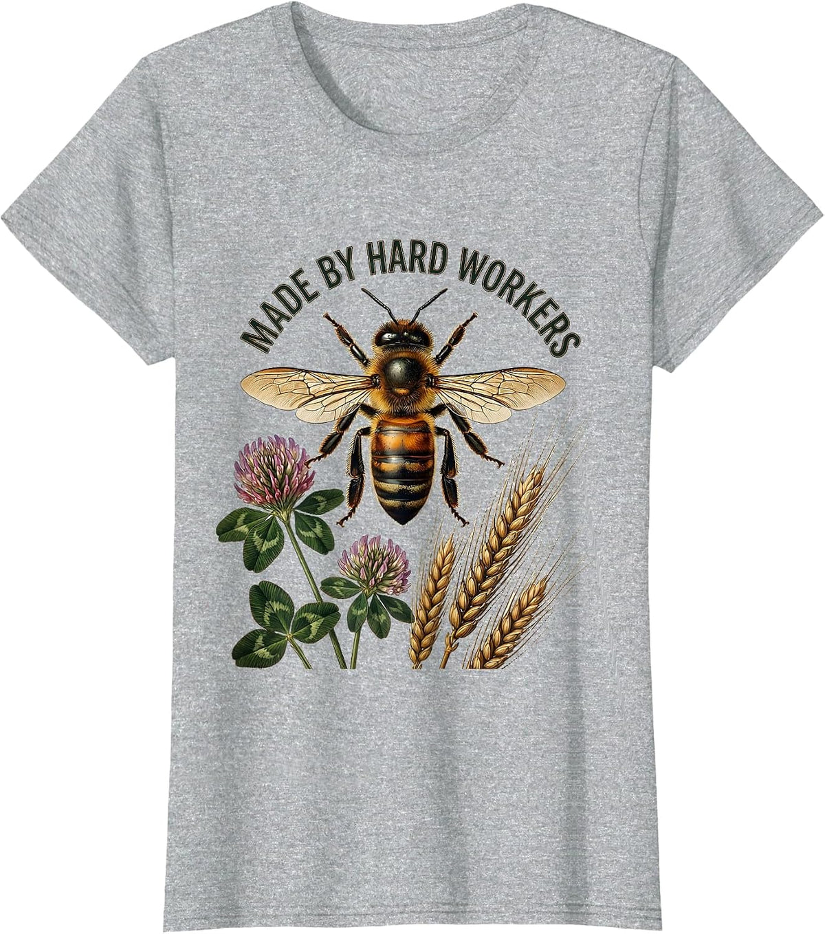 Made by Hard Workers Labor Day Tribute Design T-Shirt - Heather Grey