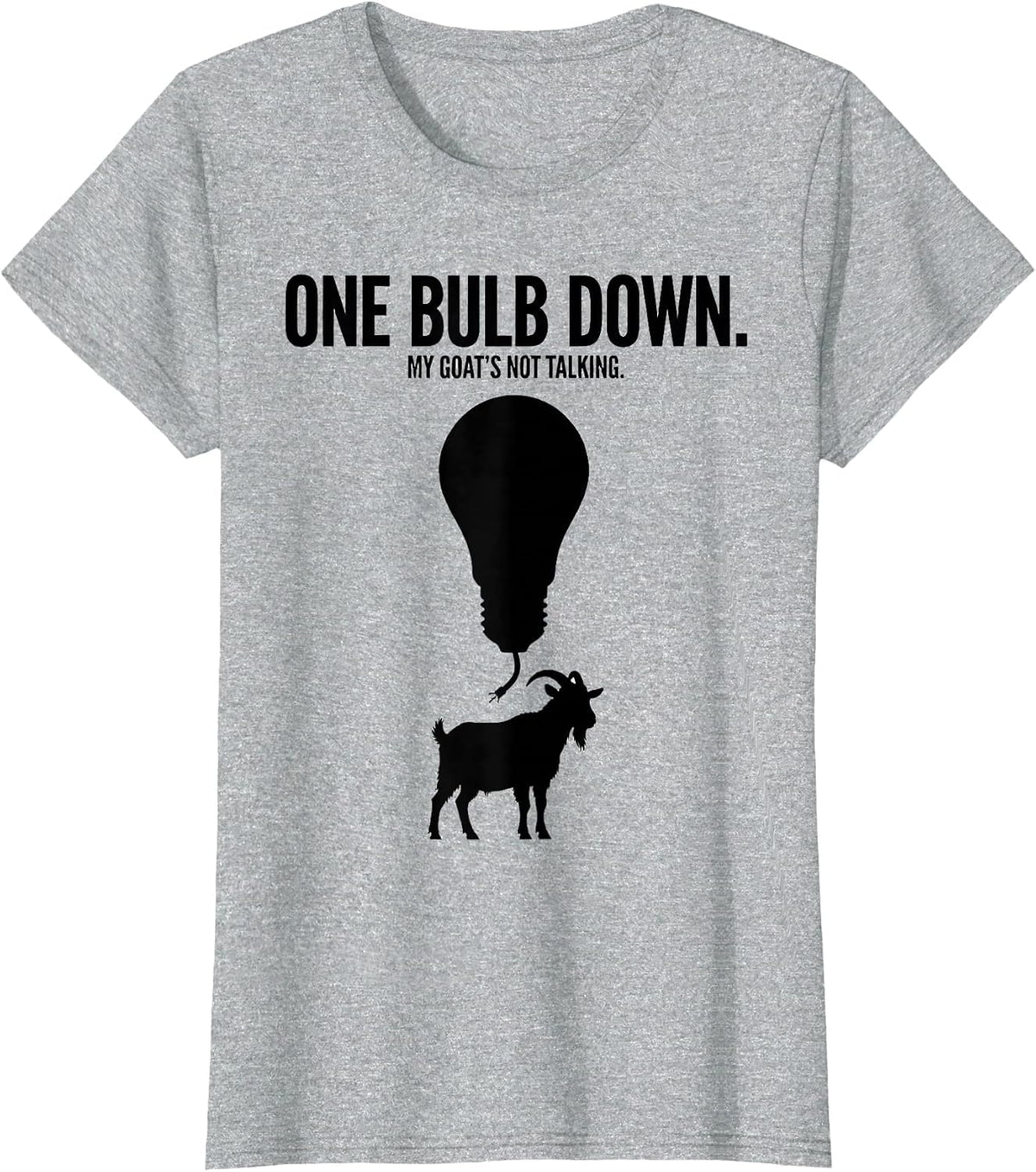Women's One Bulb Down My Goat's Not Talking Funny Goat Lover T-Shirt - Heather Grey
