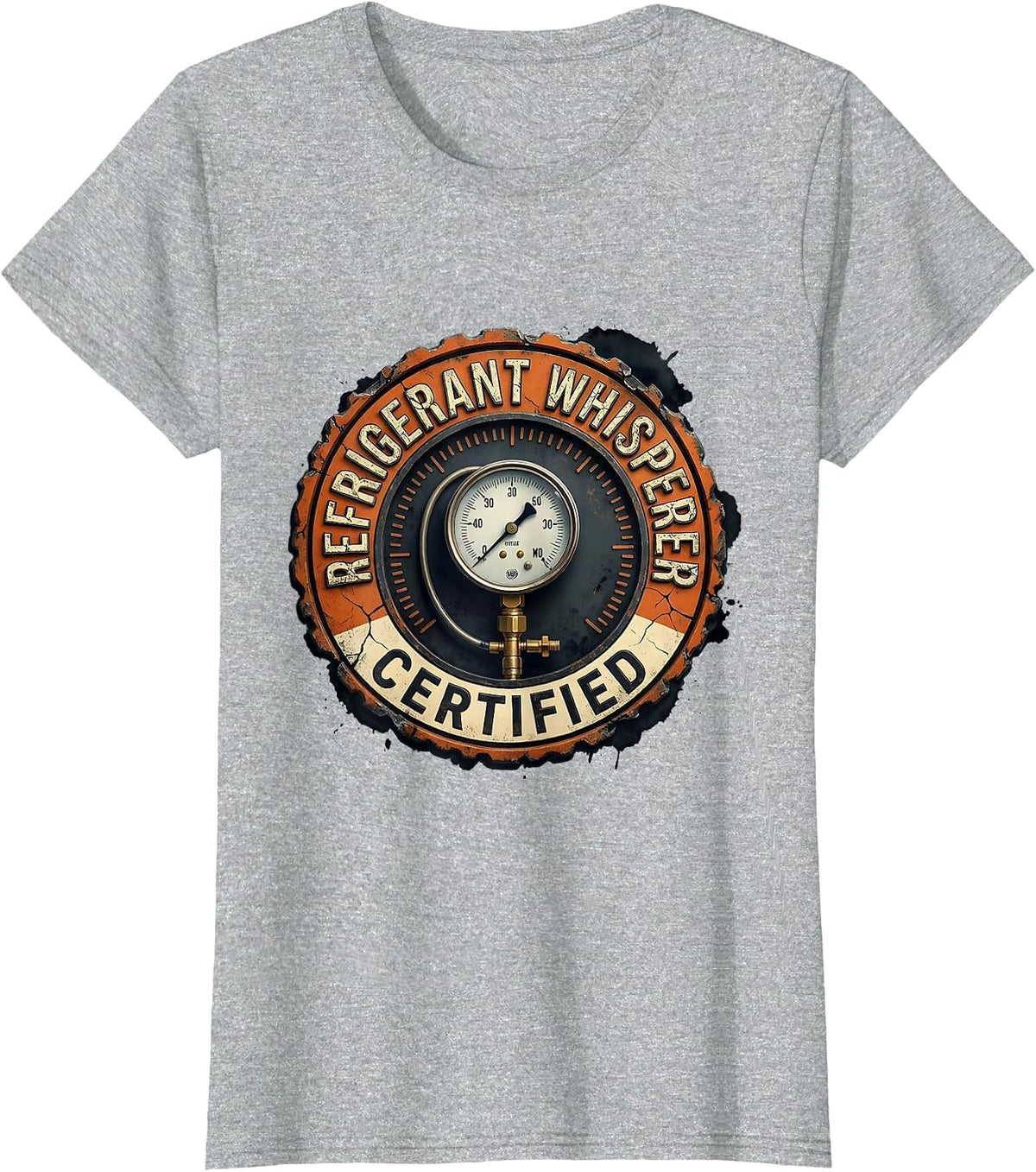 Refrigerant Whisperer Certified Funny HVAC Tech HVAC Dad T-Shirt - Heather Grey