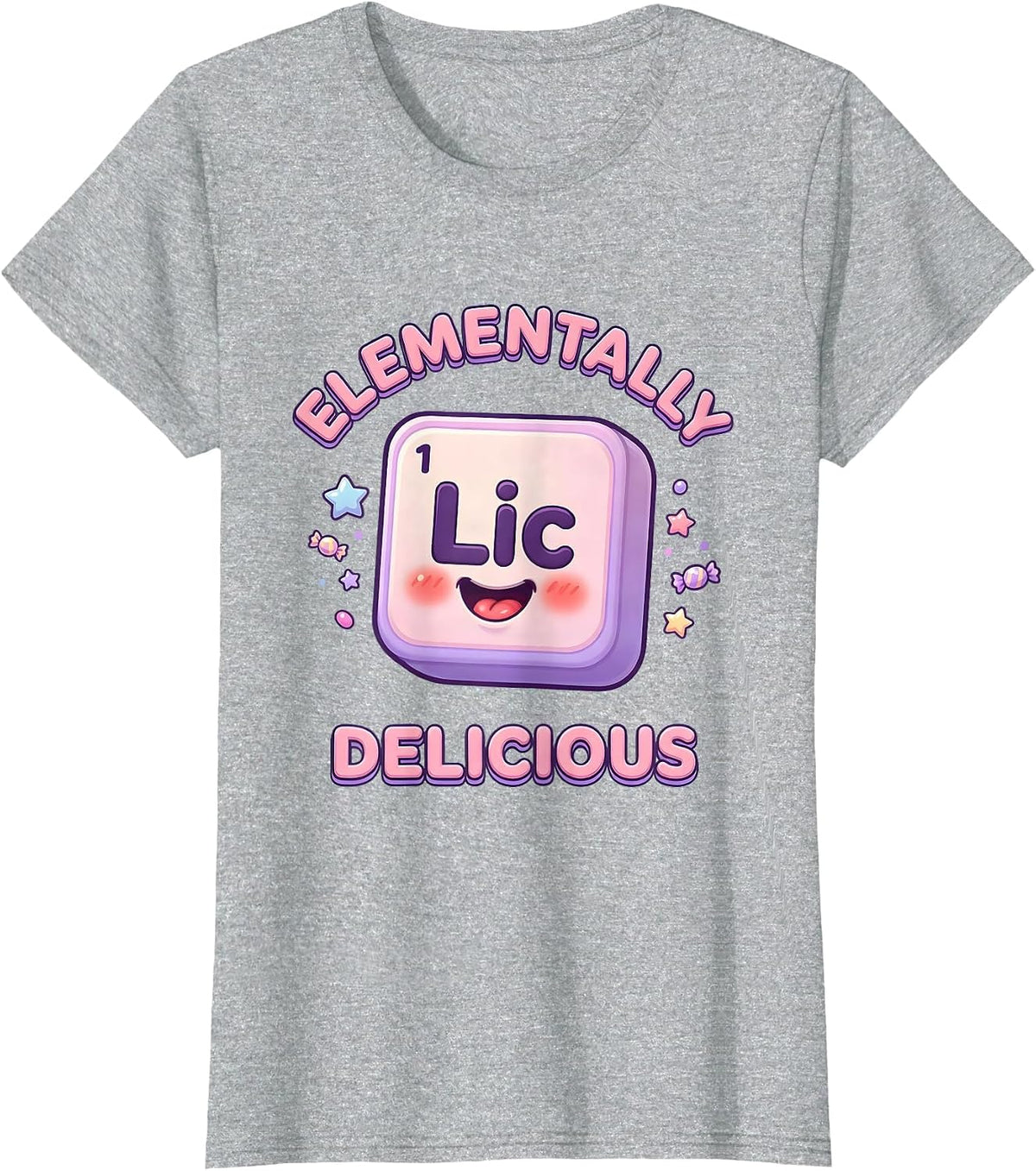 Can I Lick It Elementally Delicious Periodic Table T-Shirt - Heather Grey