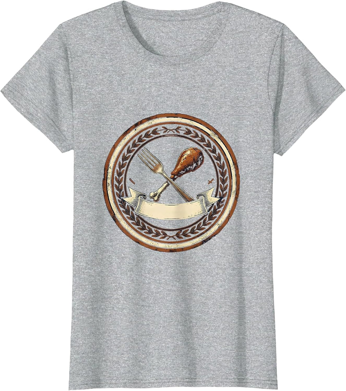 Sealed Turkey Badge Vintage Family Thanksgiving Humor T-Shirt - Heather Grey