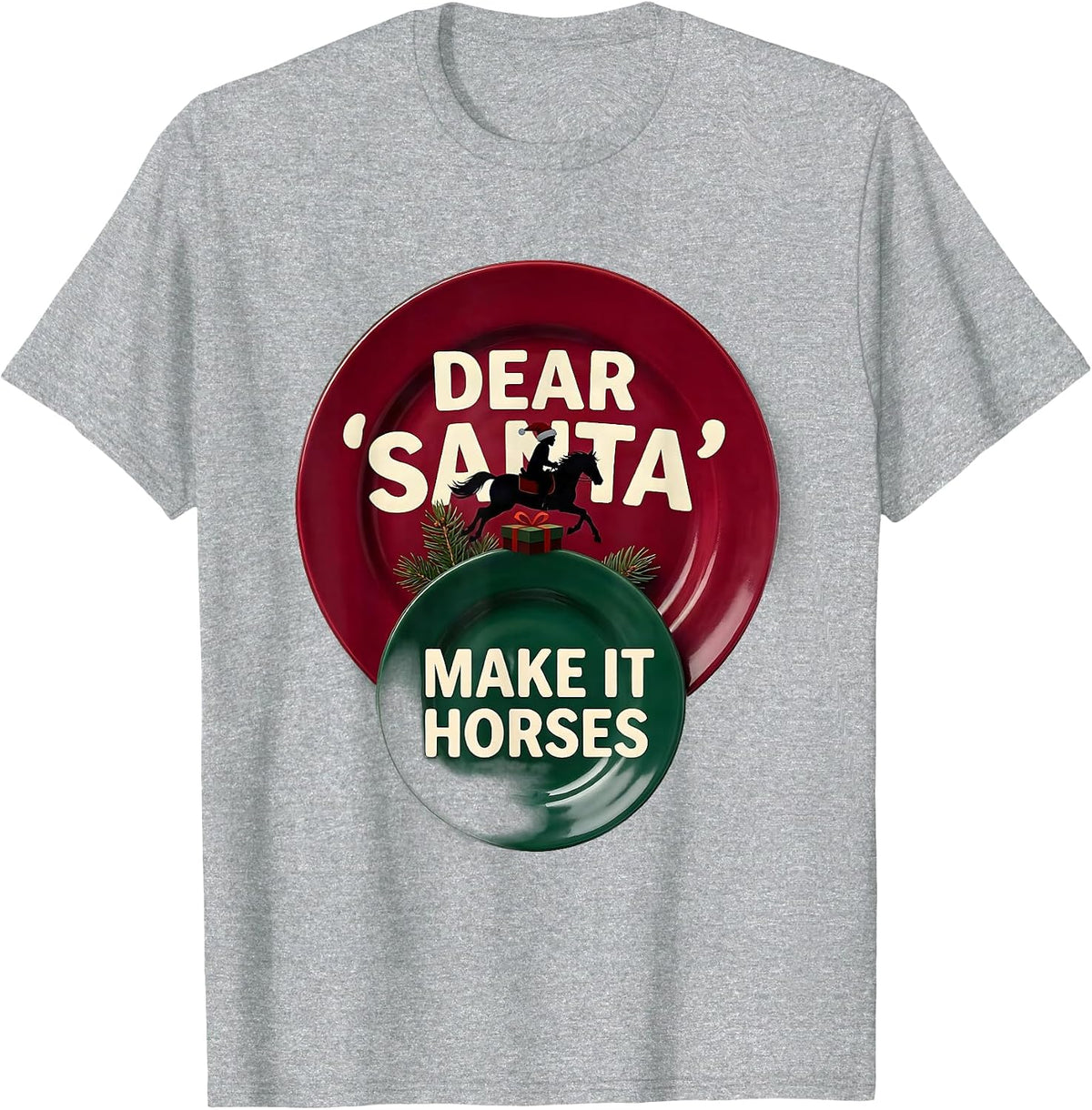 Men's Dear Santa Make It Horses Funny Horse Lover Christmas Pajama T-Shirt - Heather Grey