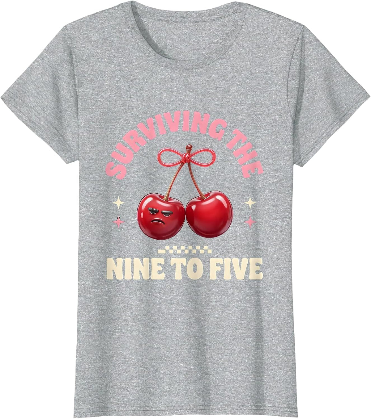 Surviving the Nine to Five Workplace Humor Design T-Shirt - Heather Grey