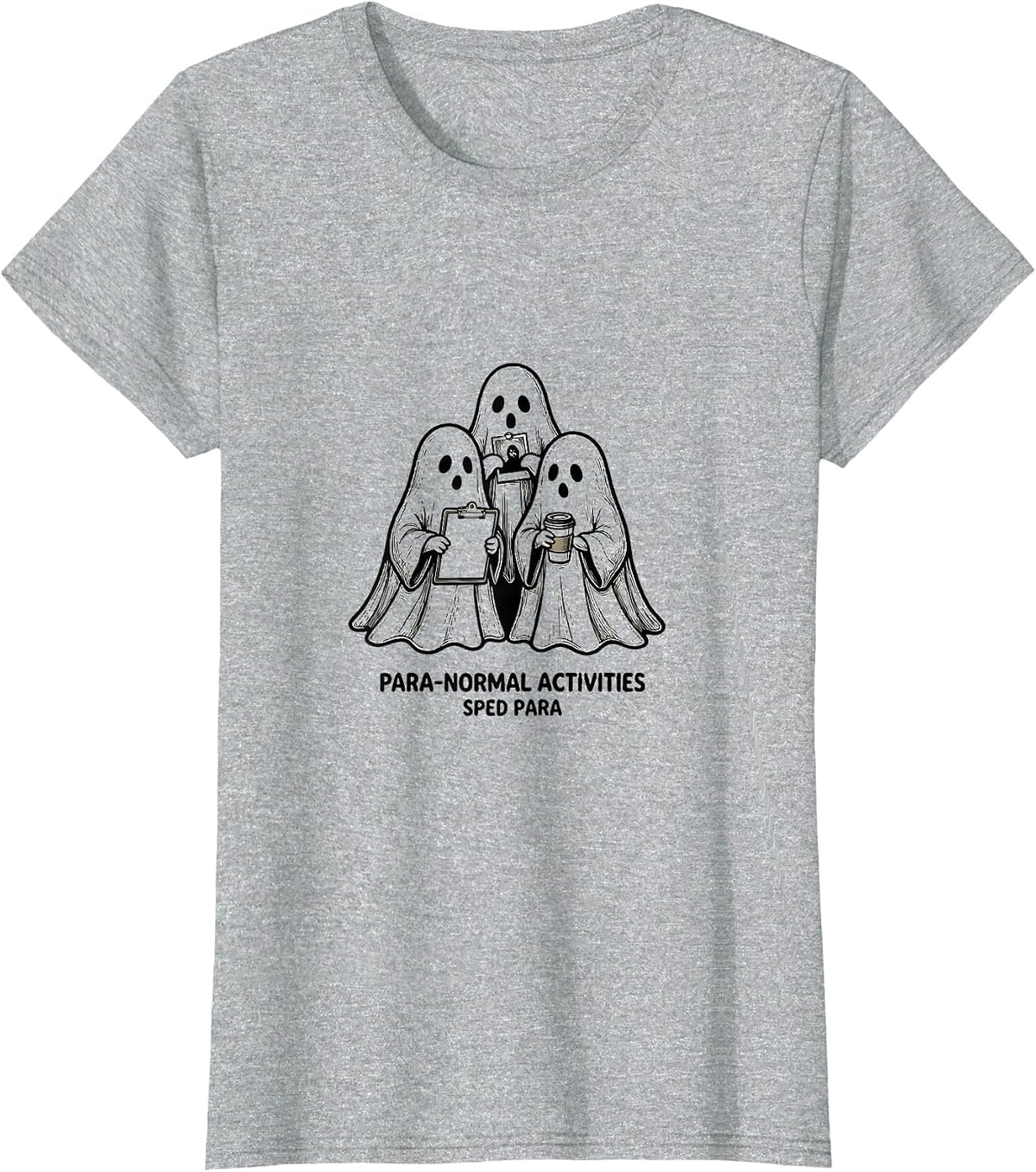 Para-Normal Activities SPED Para Ghost Teacher Halloween T-Shirt - Heather Grey