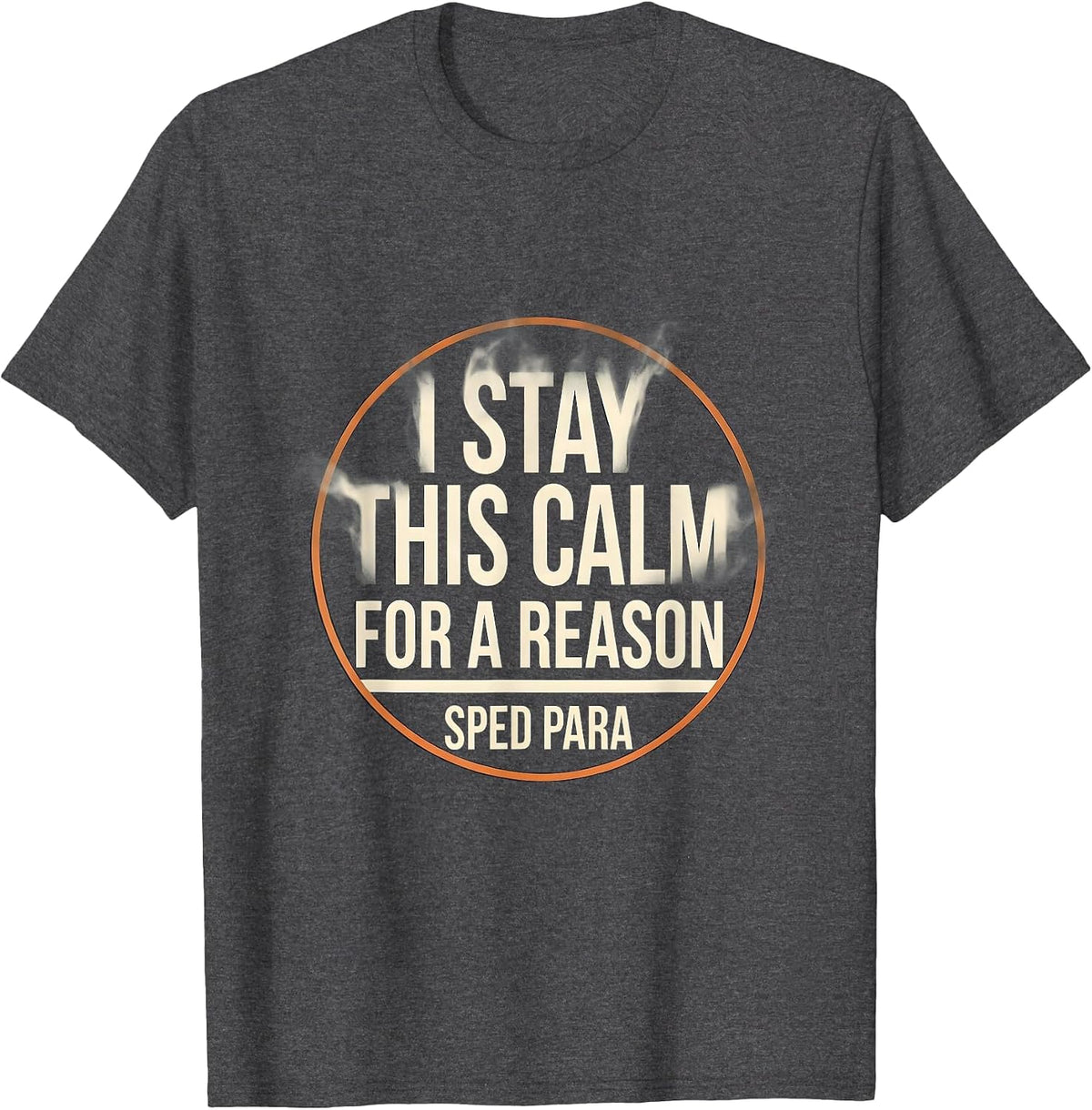 I Stay This Calm For A Reason SPED Para Teacher Halloween T-Shirt - Dark Heather Grey