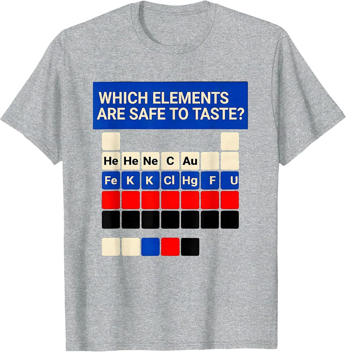 Men's Which Elements Are Safe To Taste Funny Periodic Table T-Shirt - Heather Grey