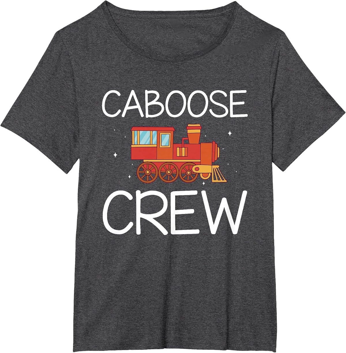 Caboose Crew Railway Train Birthday T-Shirt - Dark Heather Grey