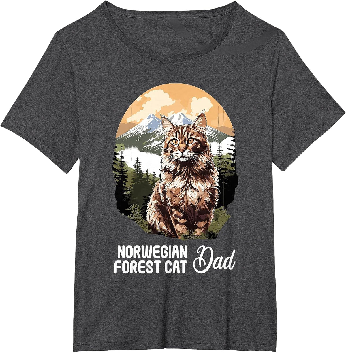 Norwegian Forest Cats Dad Norwegian Forest Cat T-Shirt - Dark Heather Grey
