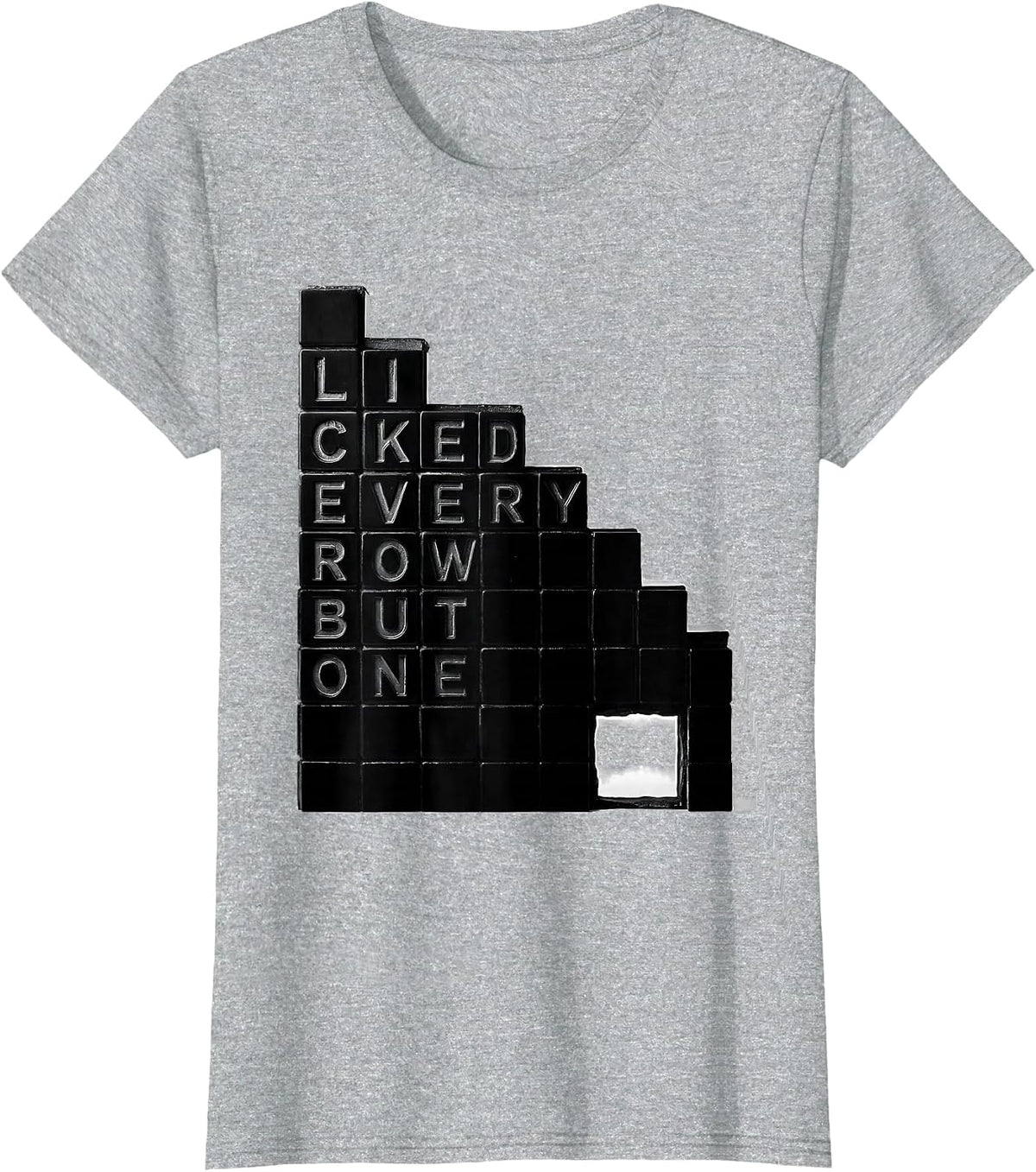 Licked Every Row But One Funny Periodic Table Science T-Shirt - Heather Grey