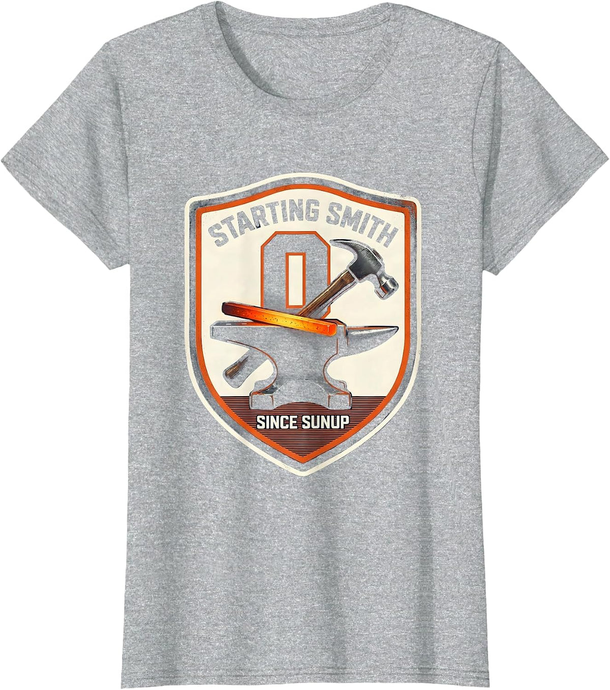 Starting Smith Since Sunup Funny Blacksmith Forge Gift T-Shirt - Heather Grey