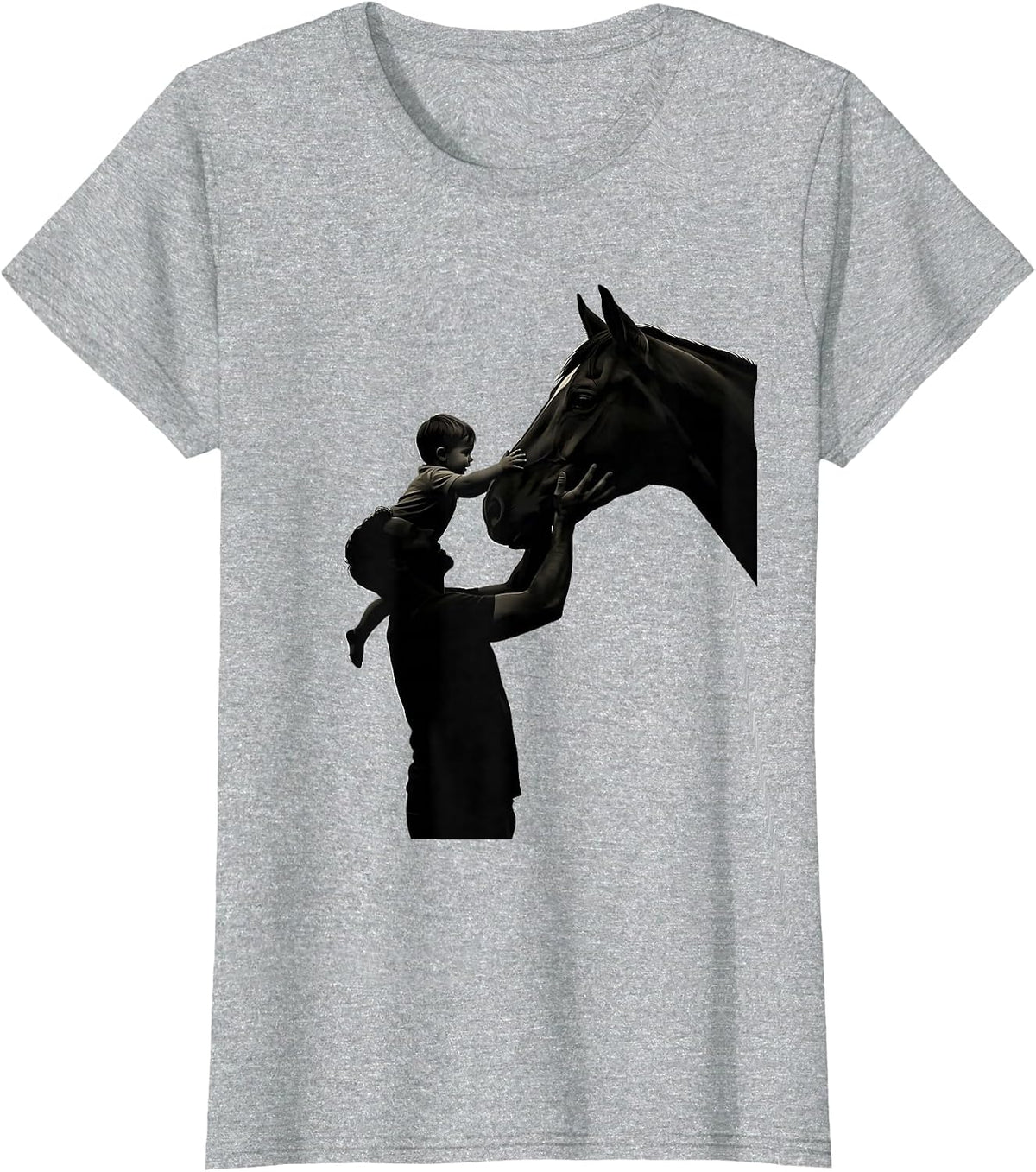 Women's Girl Dad Horse Lover Daughter Father Bond T-Shirt - Heather Grey