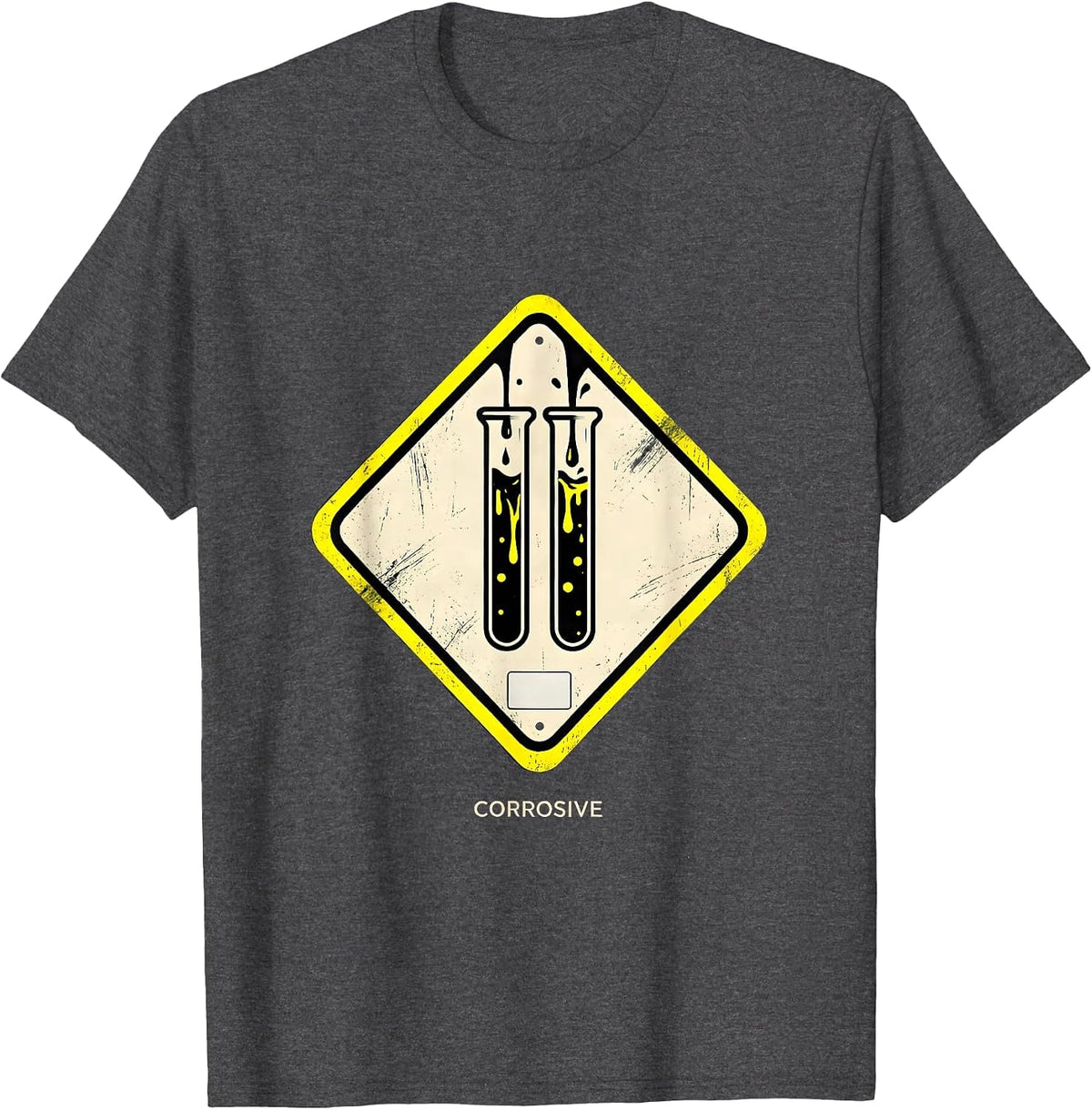 Men's Corrosive Science Nerd Lab Humor Teacher Gift T-Shirt - Dark Heather Grey