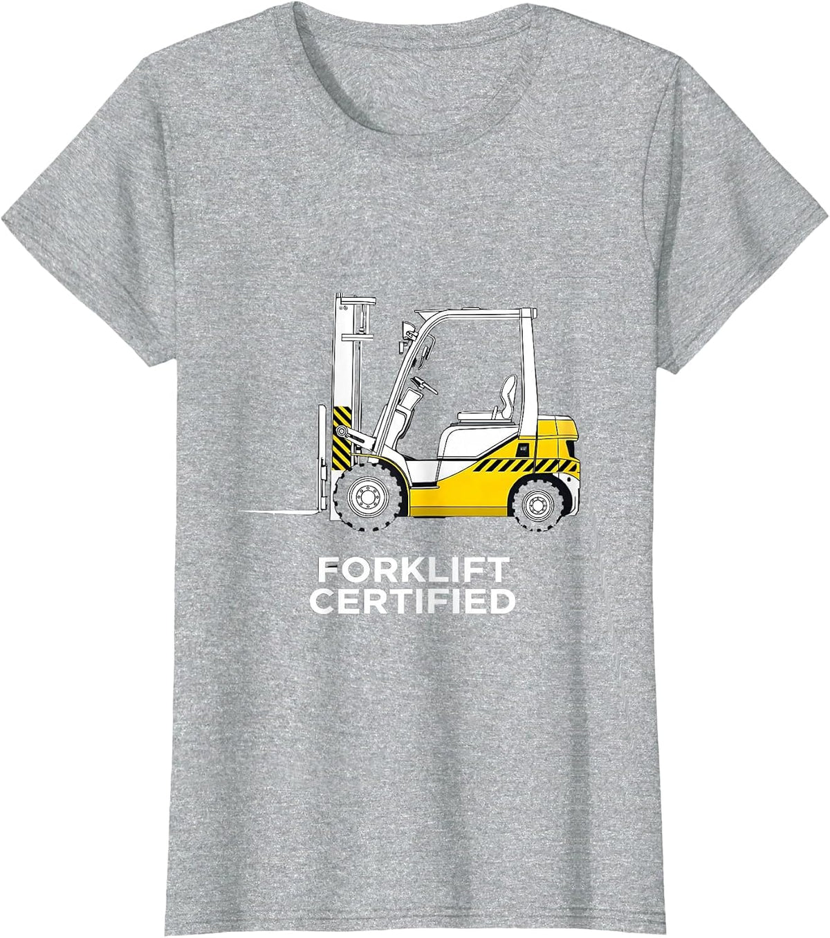 Forklift Certified Funny Construction Worker Gag Gift T-Shirt - Heather Grey