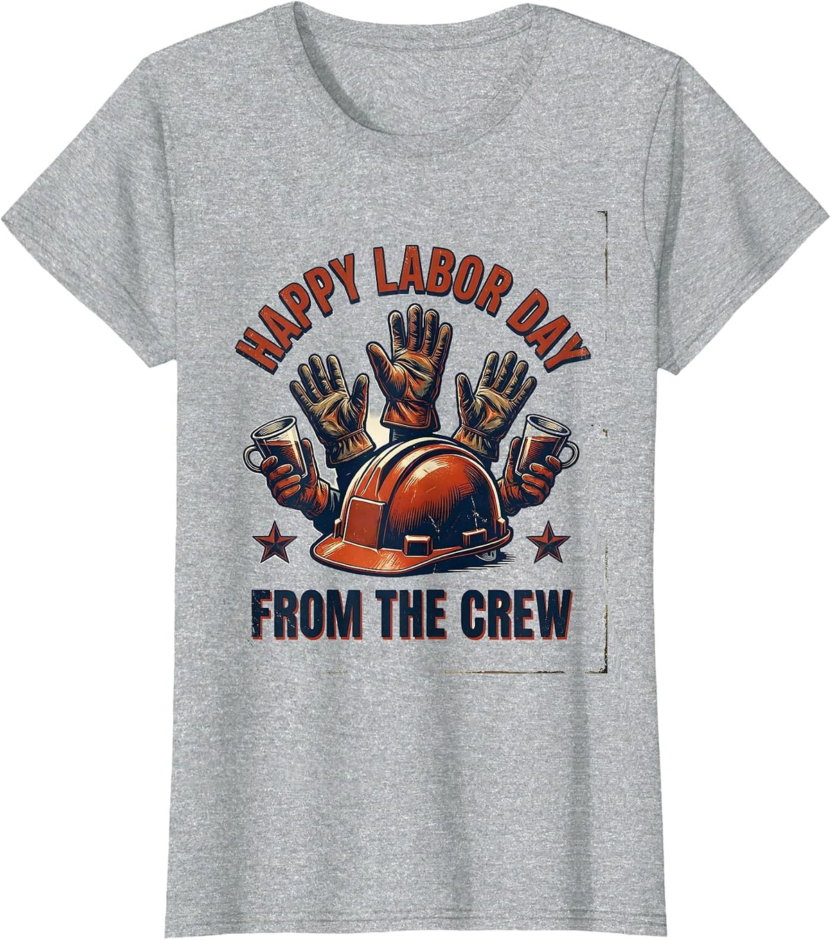 Happy Labor Day From The Crew Vintage Union Worker Pride T-Shirt - Heather Grey