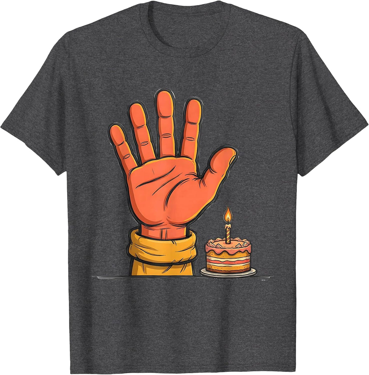 Sign Language Hand Shape Cartoon Deaf Awareness Gift T-Shirt - Dark Heather Grey