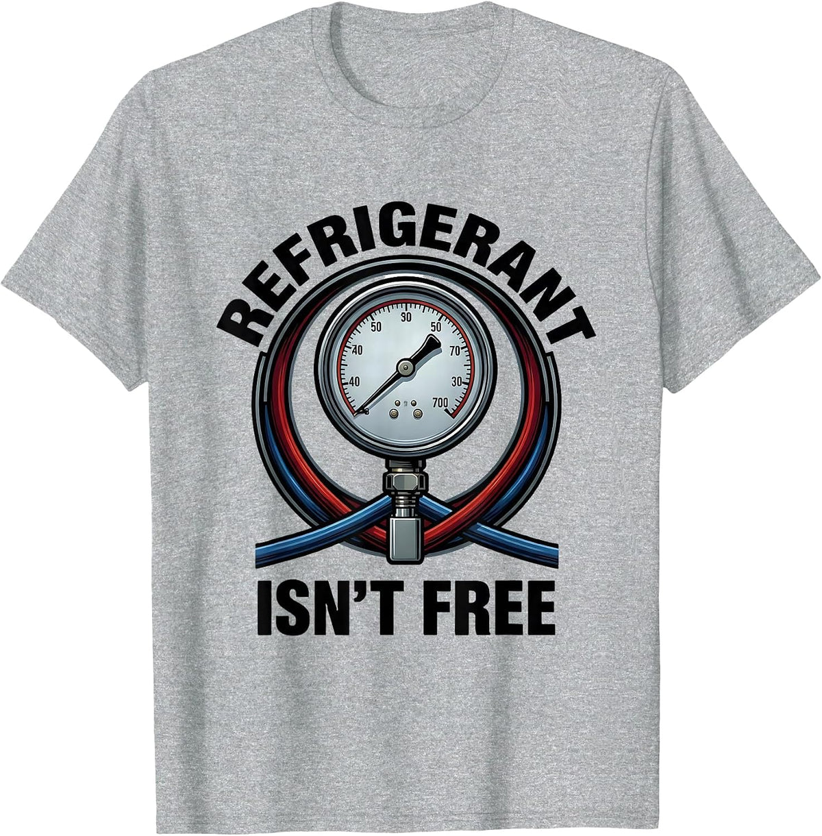 Men's Refrigerant Isn't Free Funny HVAC Technician Charging Humor T-Shirt - Heather Grey