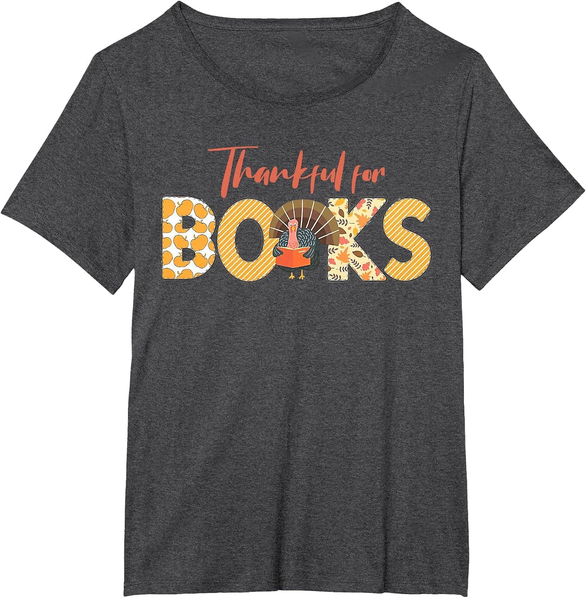 Science of Reading ELA Teachers Thankful for Books T-Shirt - Dark Heather Grey