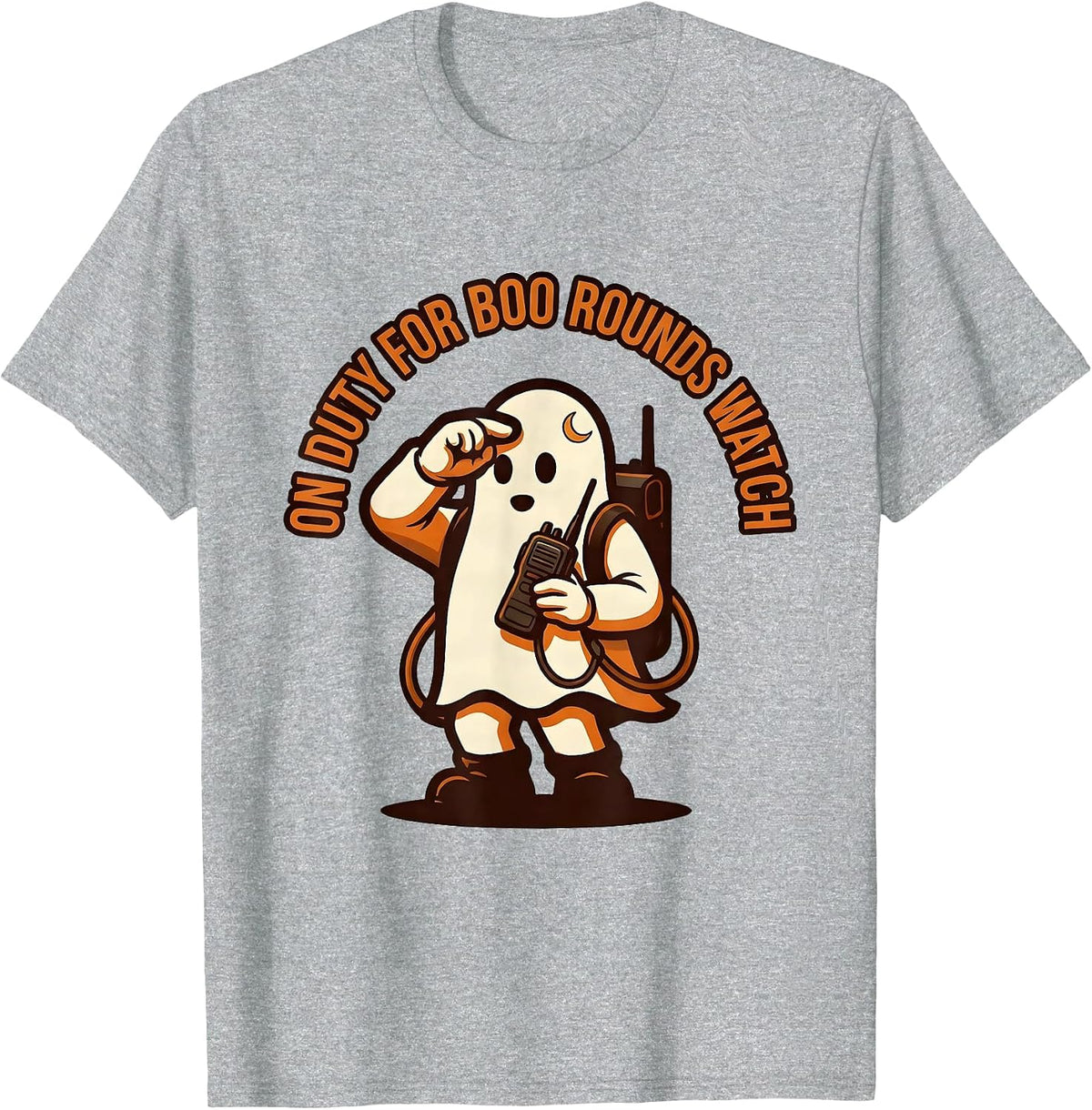 Men's On Duty For Boo Rounds Watch Spooky Para Teacher Aide T-Shirt - Heather Grey
