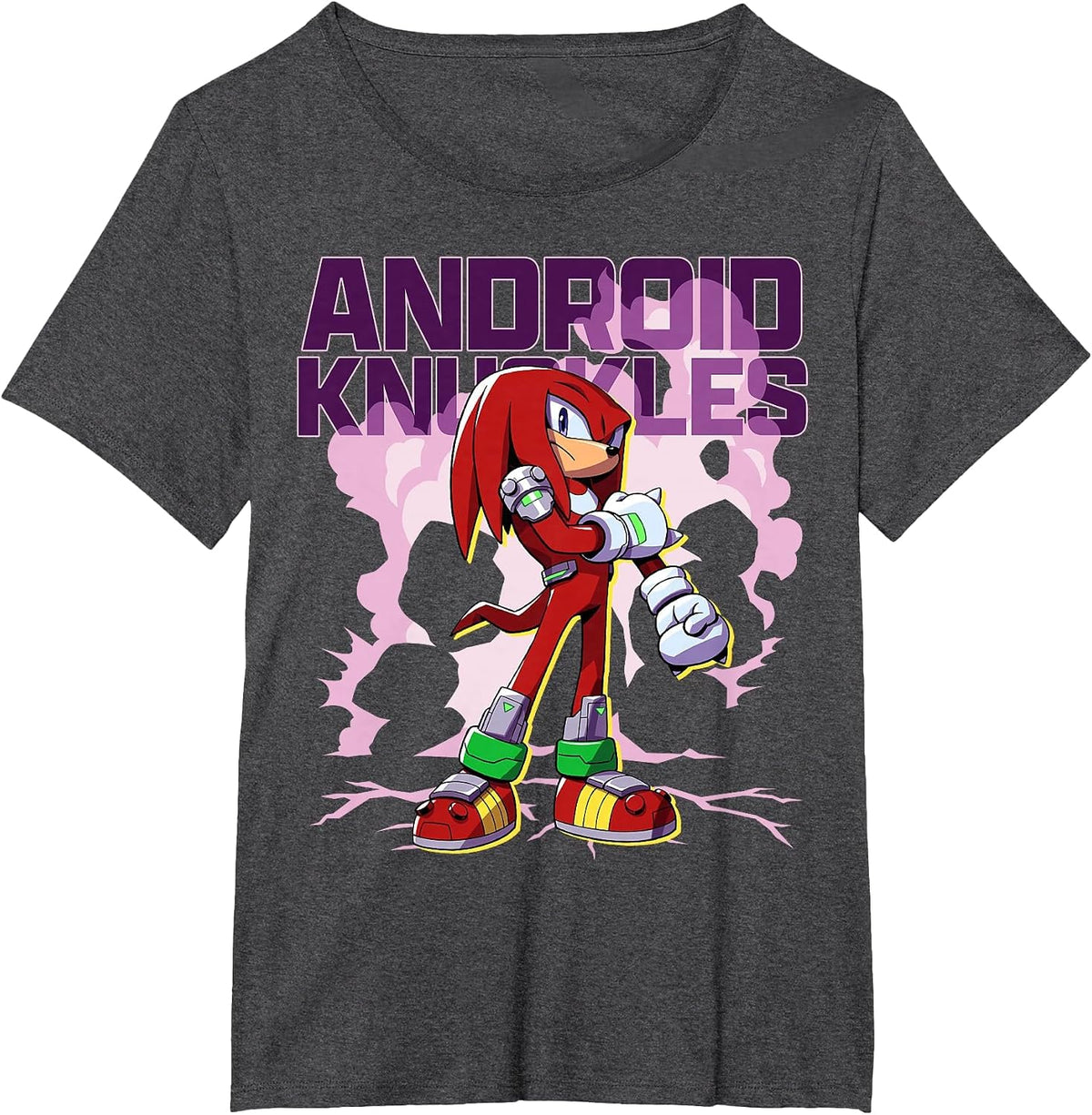 Sonic the Hedgehog: Android Knuckles T-Shirt - Dark Heather Grey