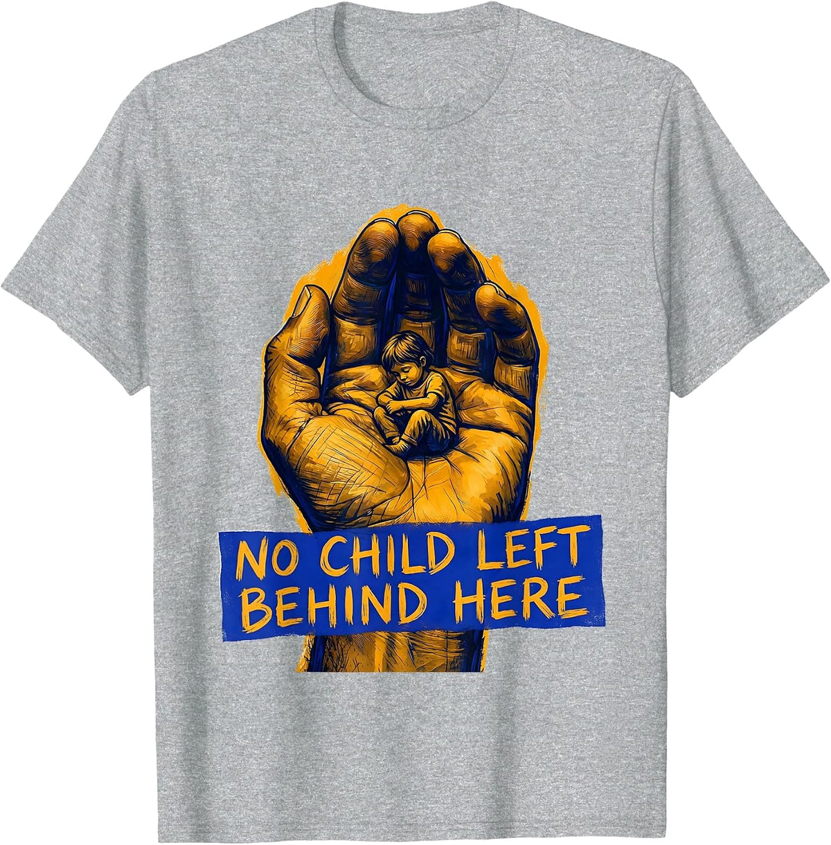 Men's No Child Left Behind Here Sped Teacher Design T-Shirt - Heather Grey