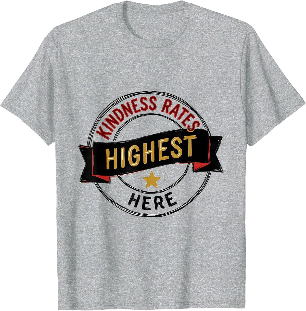 Men's Kindness Rates Highest Here Retro Teacher Kids School T-Shirt - Heather Grey