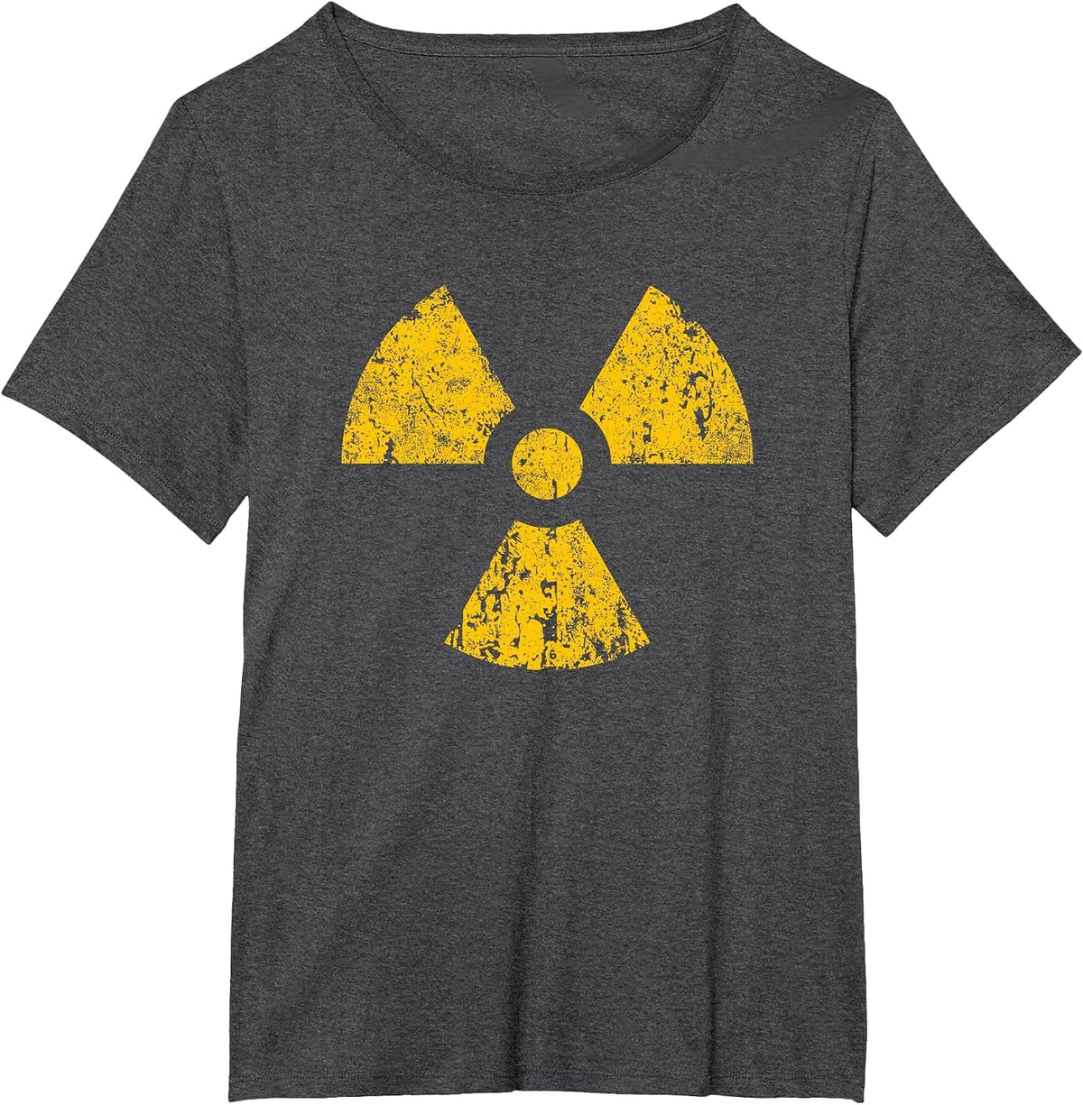 Radioactive Symbol Vintage Funny Halloween T-Shirt - Dark Heather Grey