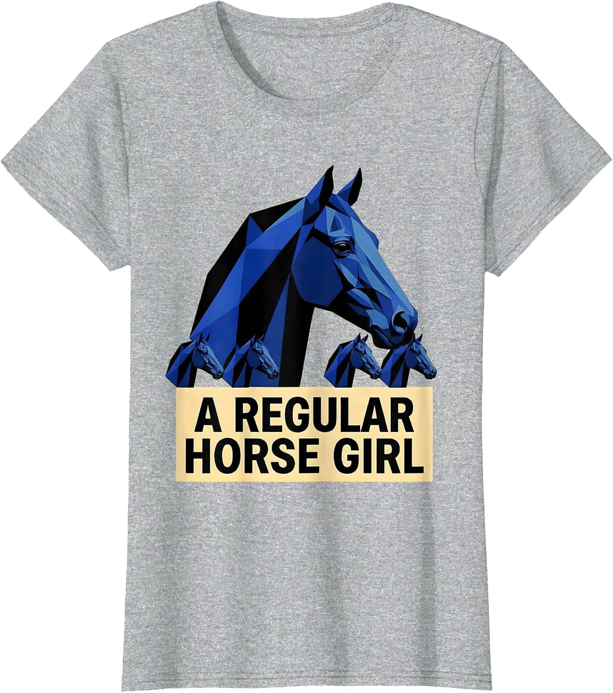 A Regular Horse Girl Geometric Equestrian Humor T-Shirt - Heather Grey