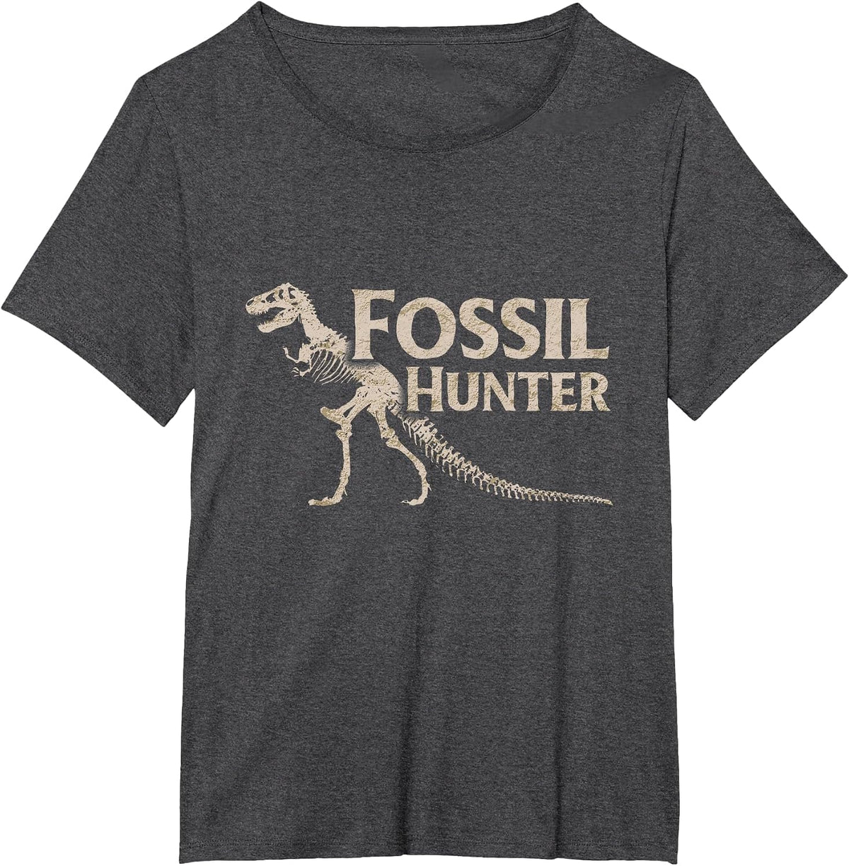 Fossil Hunter Dinosaur T-Shirt - Dark Heather Grey