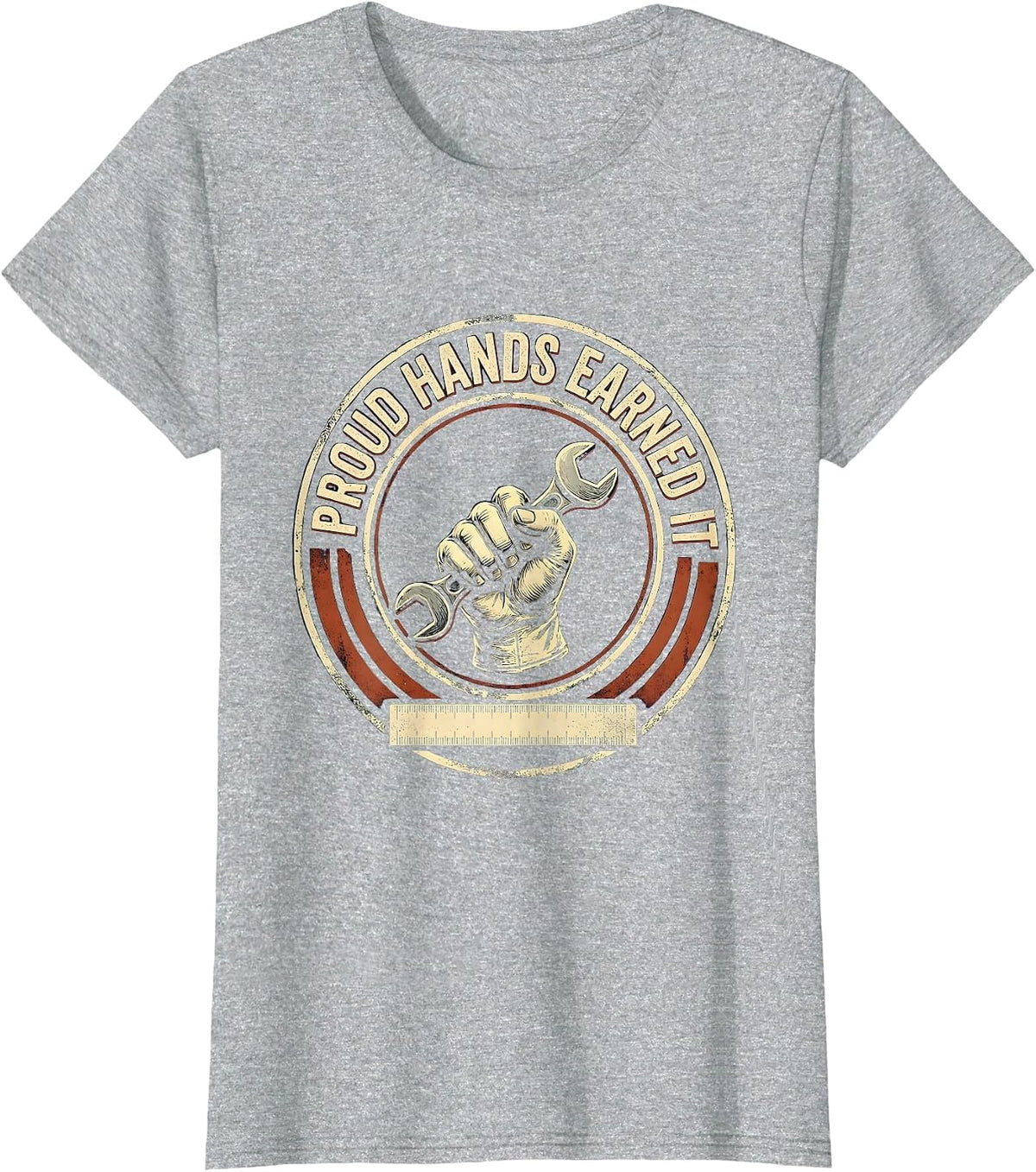 Proud Hands Earned It Union Strong Skilled Worker Labor Day T-Shirt - Heather Grey